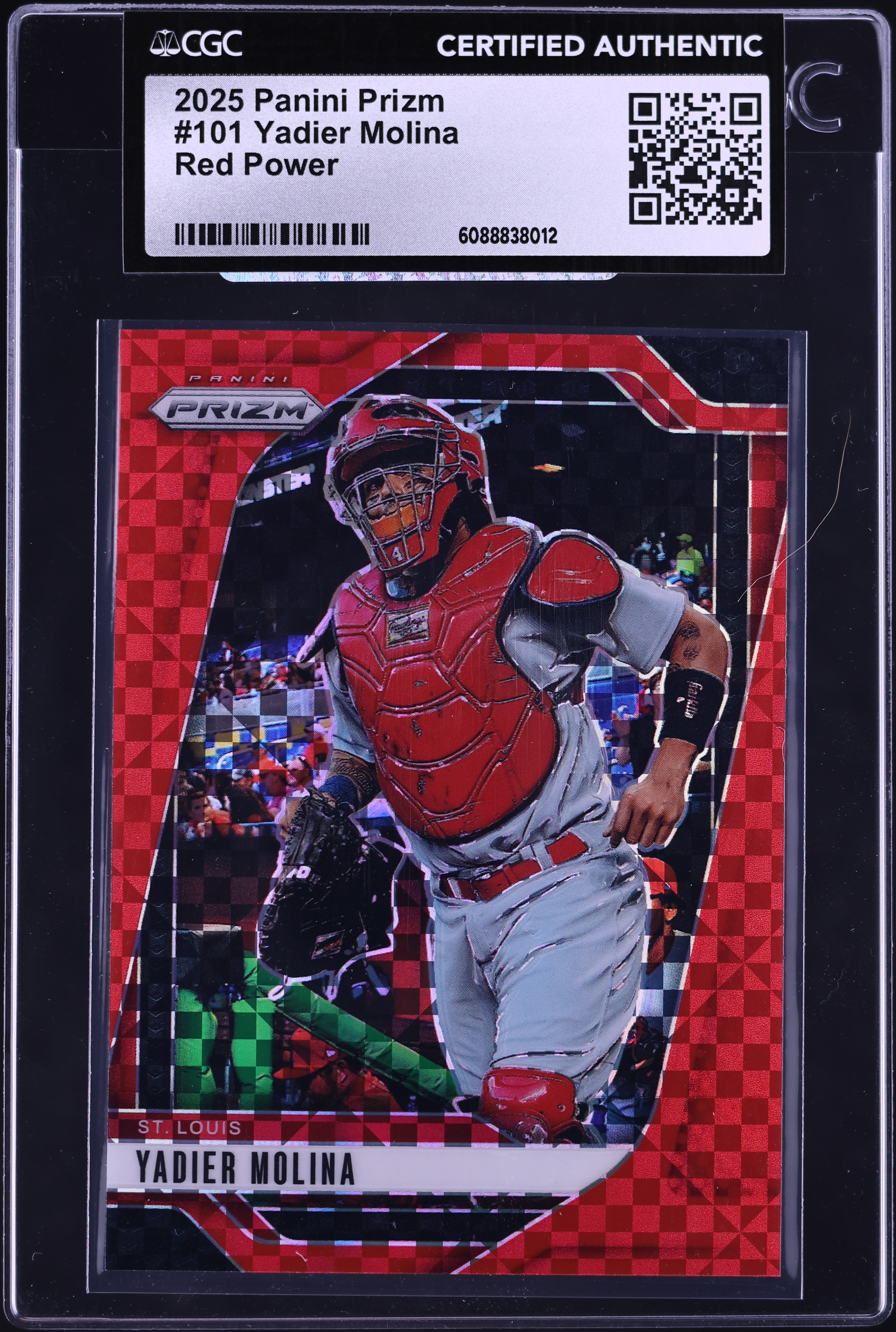 2025 Panini Prizm Red Power Yadier Molina /99 #101 CGC AUTH on