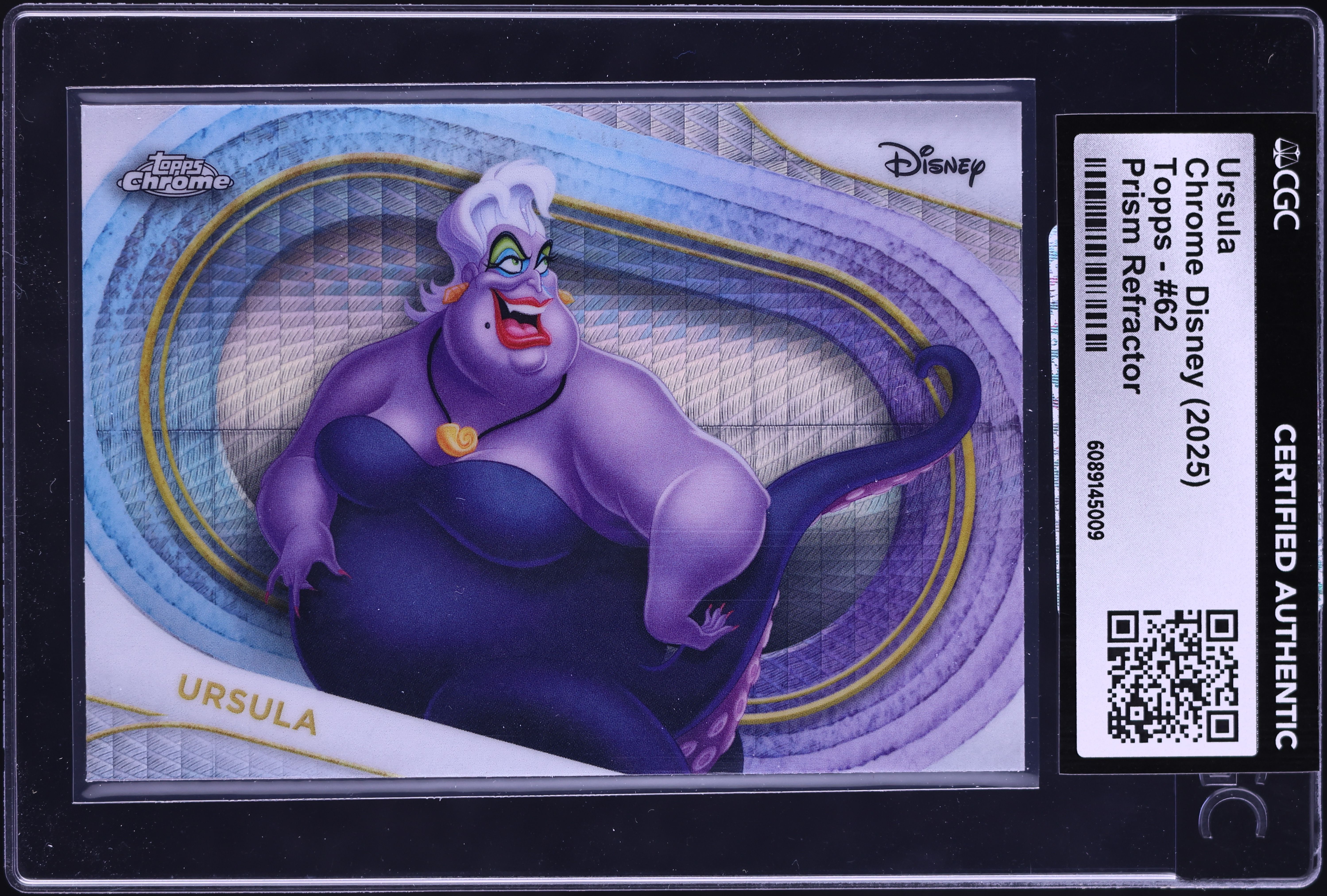 2025 Topps Chrome Disney Prism Refractor Ursula #62 CGC AUTH on