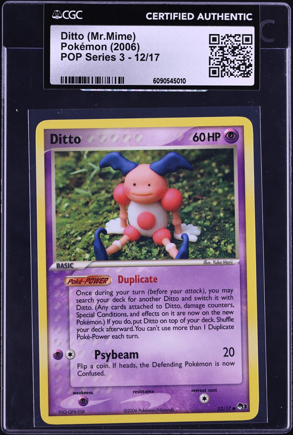 2006 Pokemon POP Series 3 Ditto (Mr. Mime) #12 CGC AUTH on