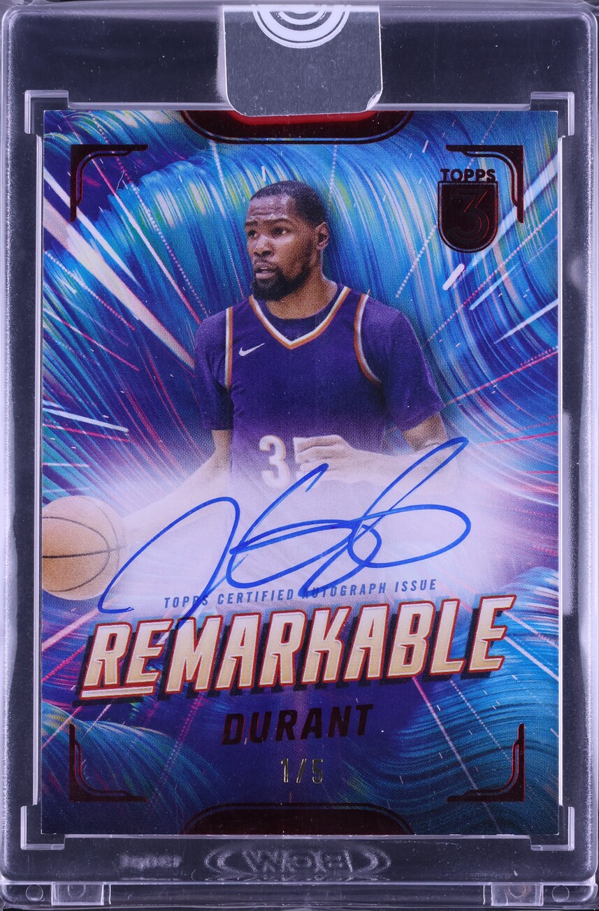 2023 Topps Three Re-Markable Red Kevin Durant AUTO 1/5 #RM-KD CGC AUTH