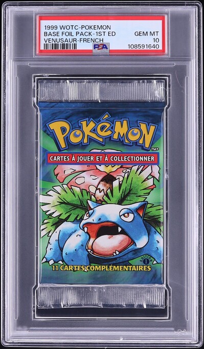 1999 Pokemon French Base Foil Pack 1st Edition Venusaur PSA 10 GEM MINT on  Fanatics Collect