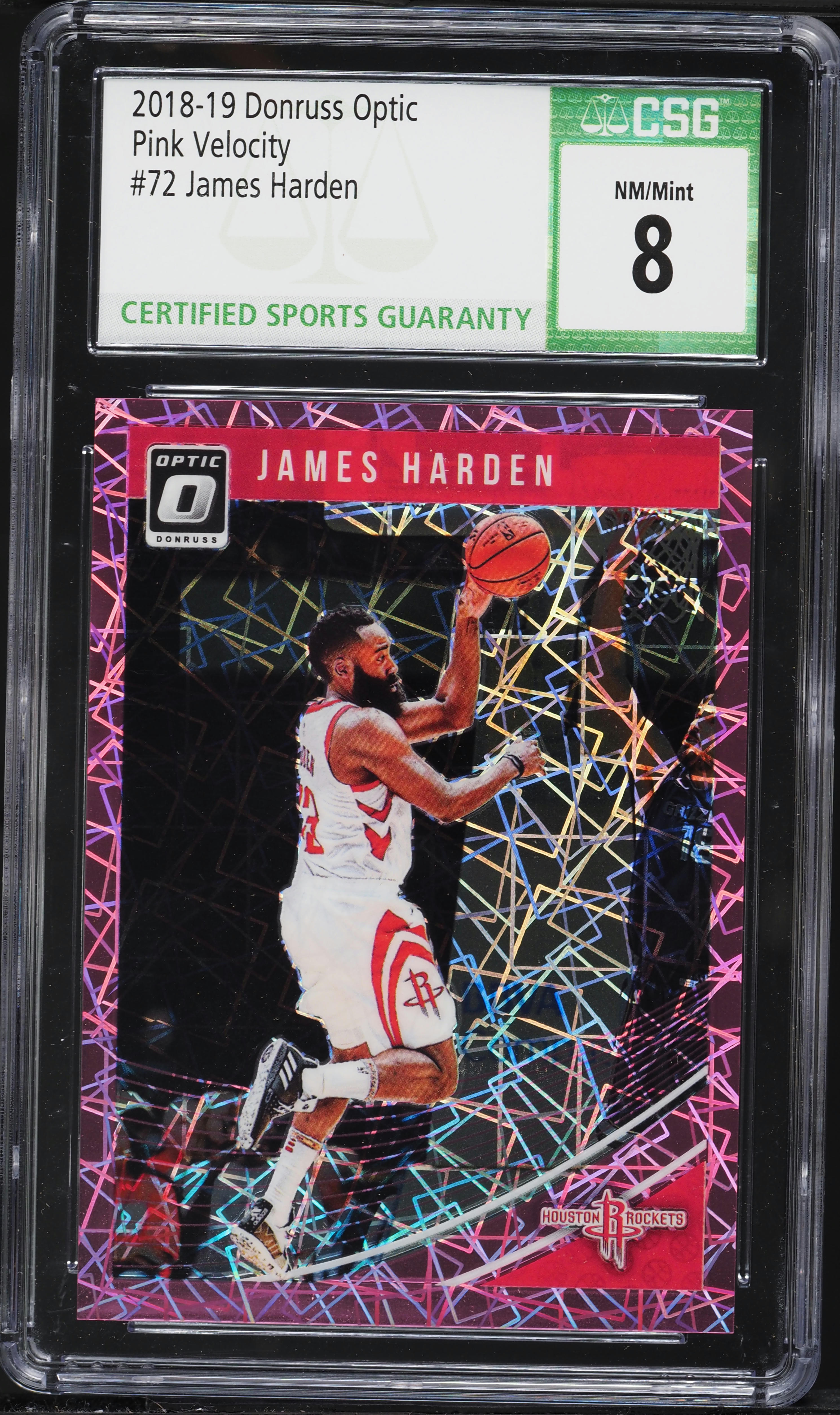 2018 Donruss Optic Pink Velocity James Harden /79 #72 CSG 8 NM-MT