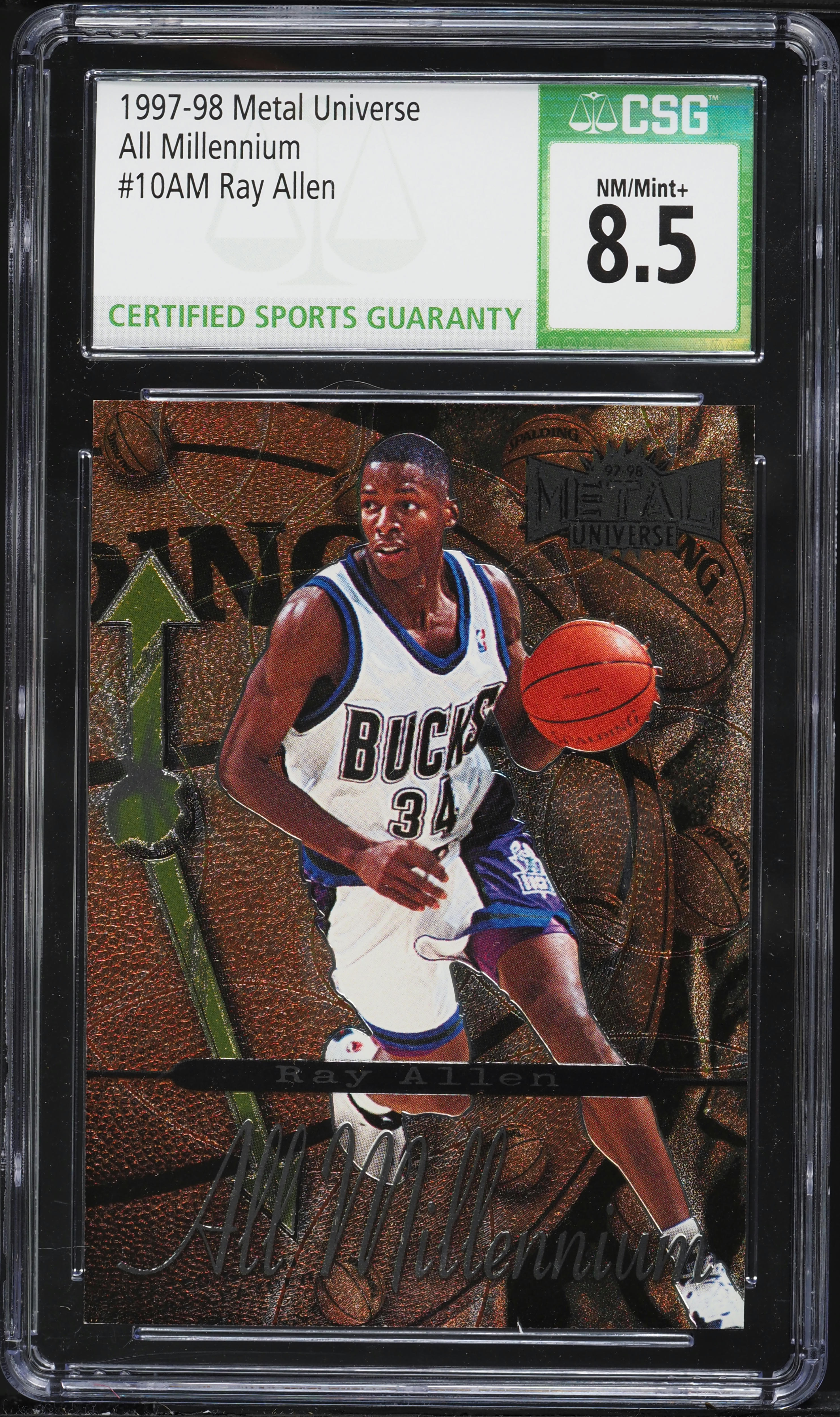 1997 Metal Universe All Millennium Ray Allen #10AM CSG 8.5 NM-MT+ 