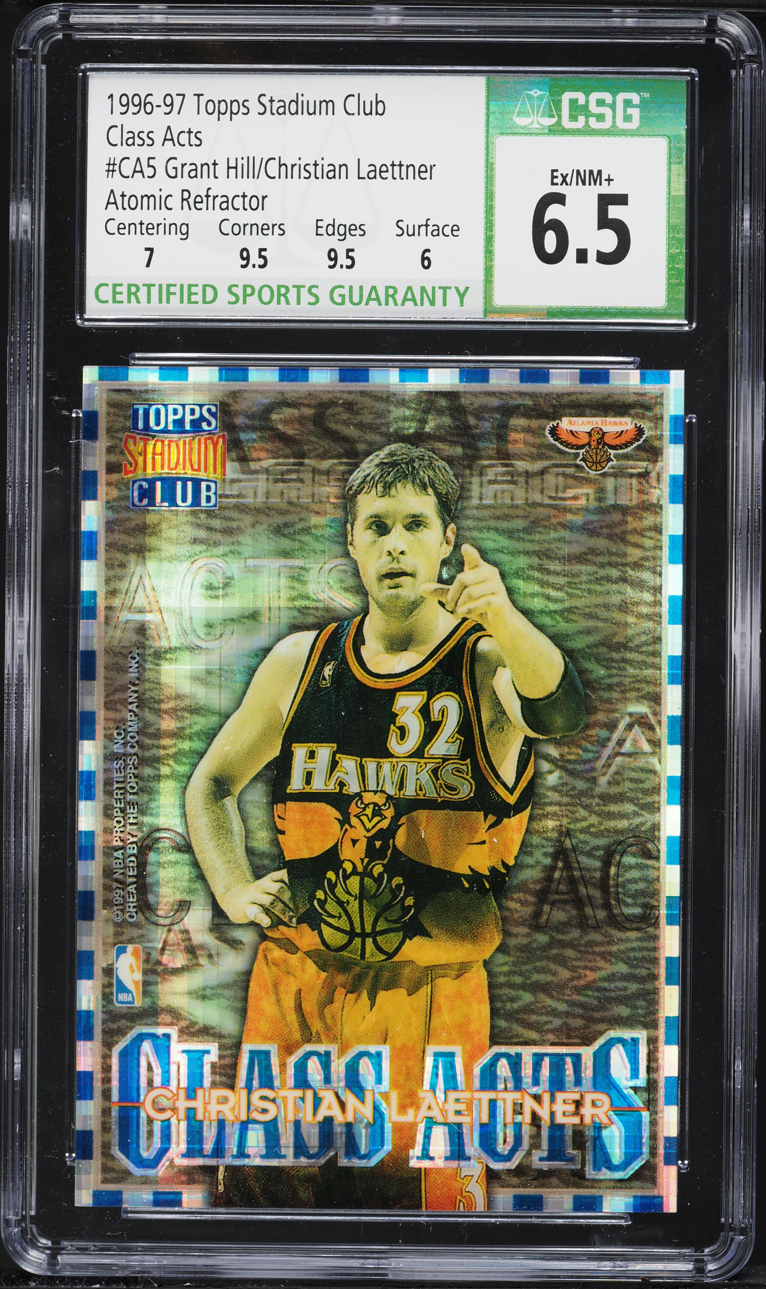 1996 Stadium Club Class Acts Atomic Refractor Grant Hill Christian 