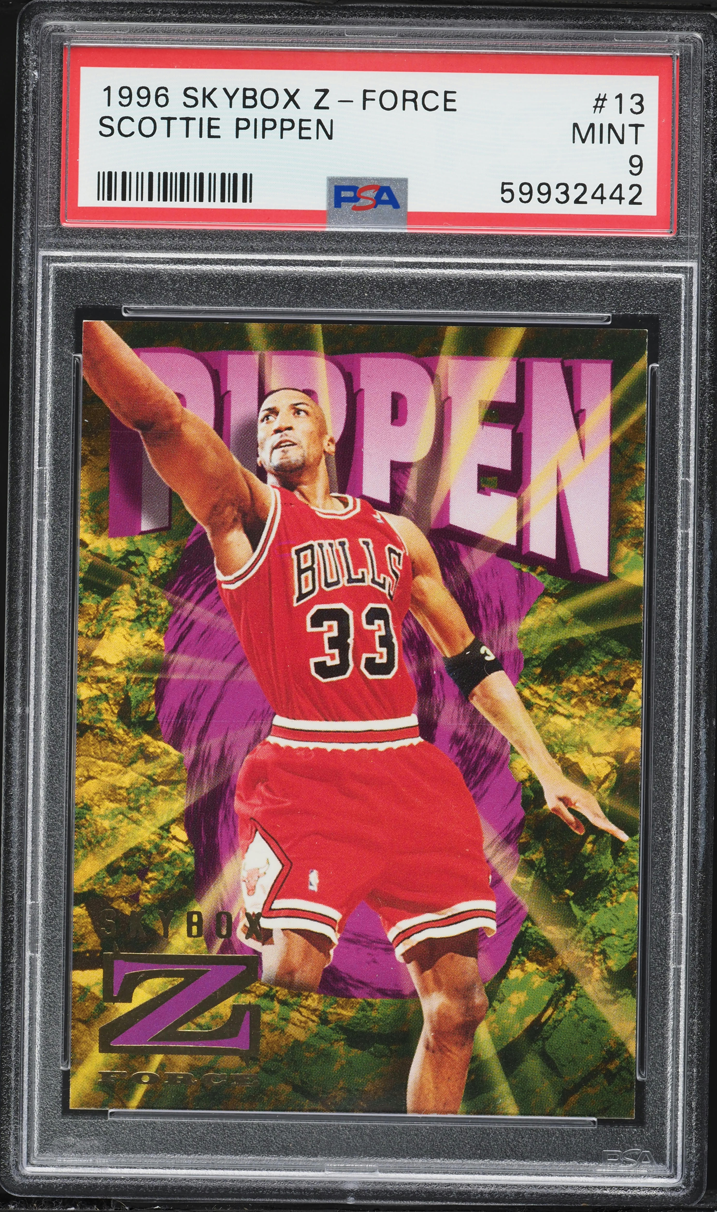 1996 Skybox Z Force Scottie Pippen #13 PSA 9 MINT on Fanatics Collect