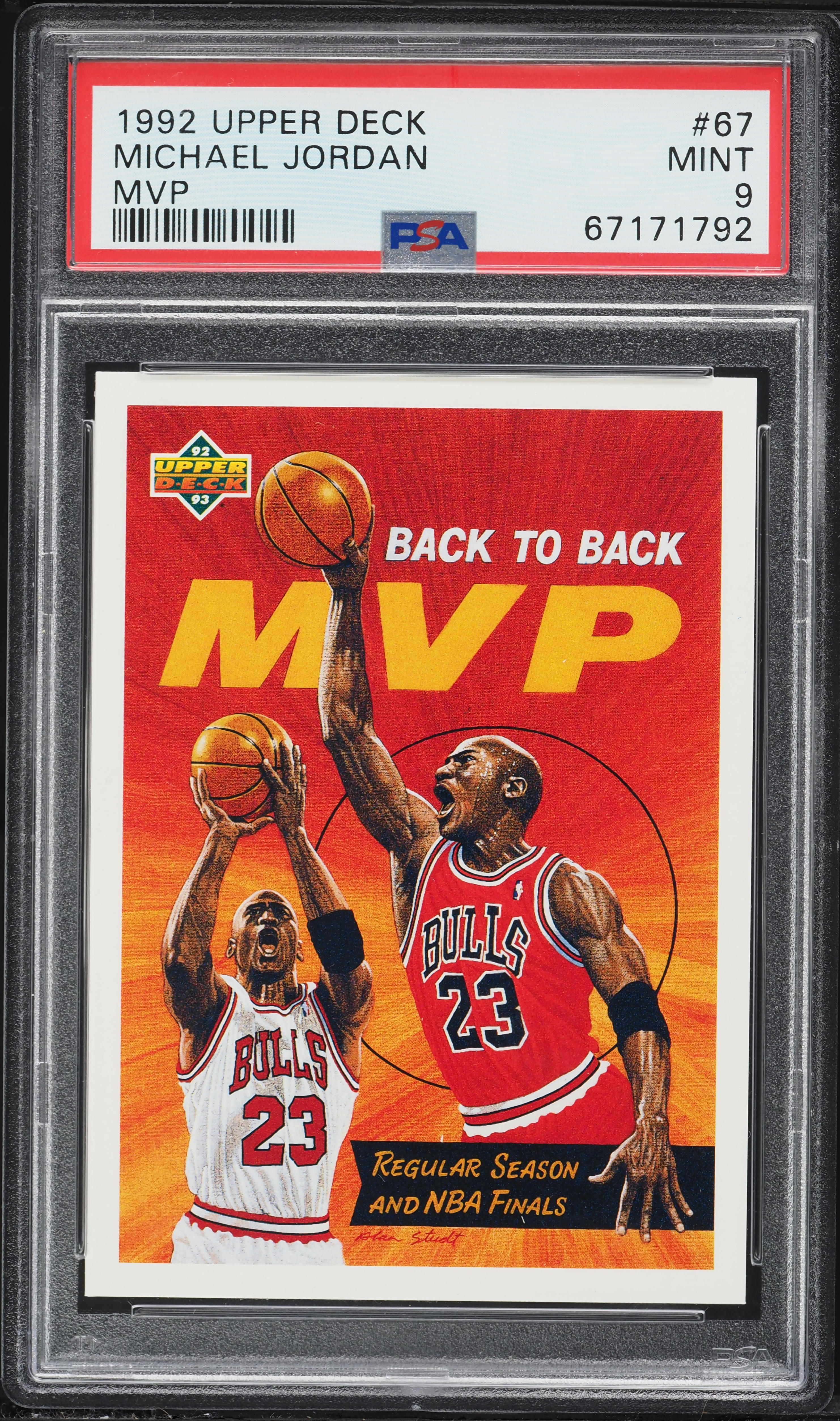 1992 Upper Deck MVP Michael Jordan #67 PSA 9 MINT on Fanatics Collect