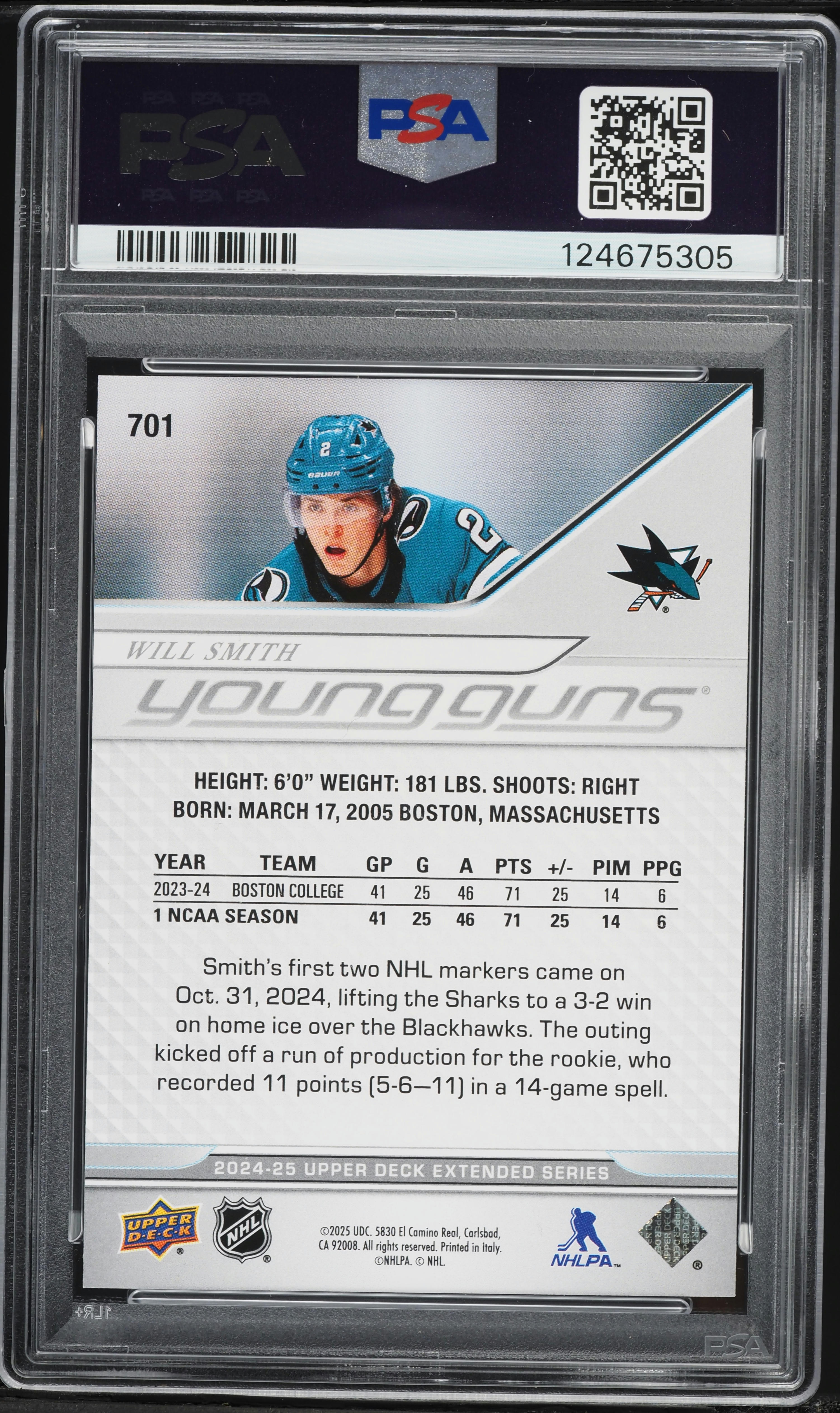 2024 Upper Deck Young Guns Will Smith ROOKIE #701 PSA 10 GEM 2024 Upper Deck Young Guns Will Smith ROOKIE #701 PSA 10 GEM