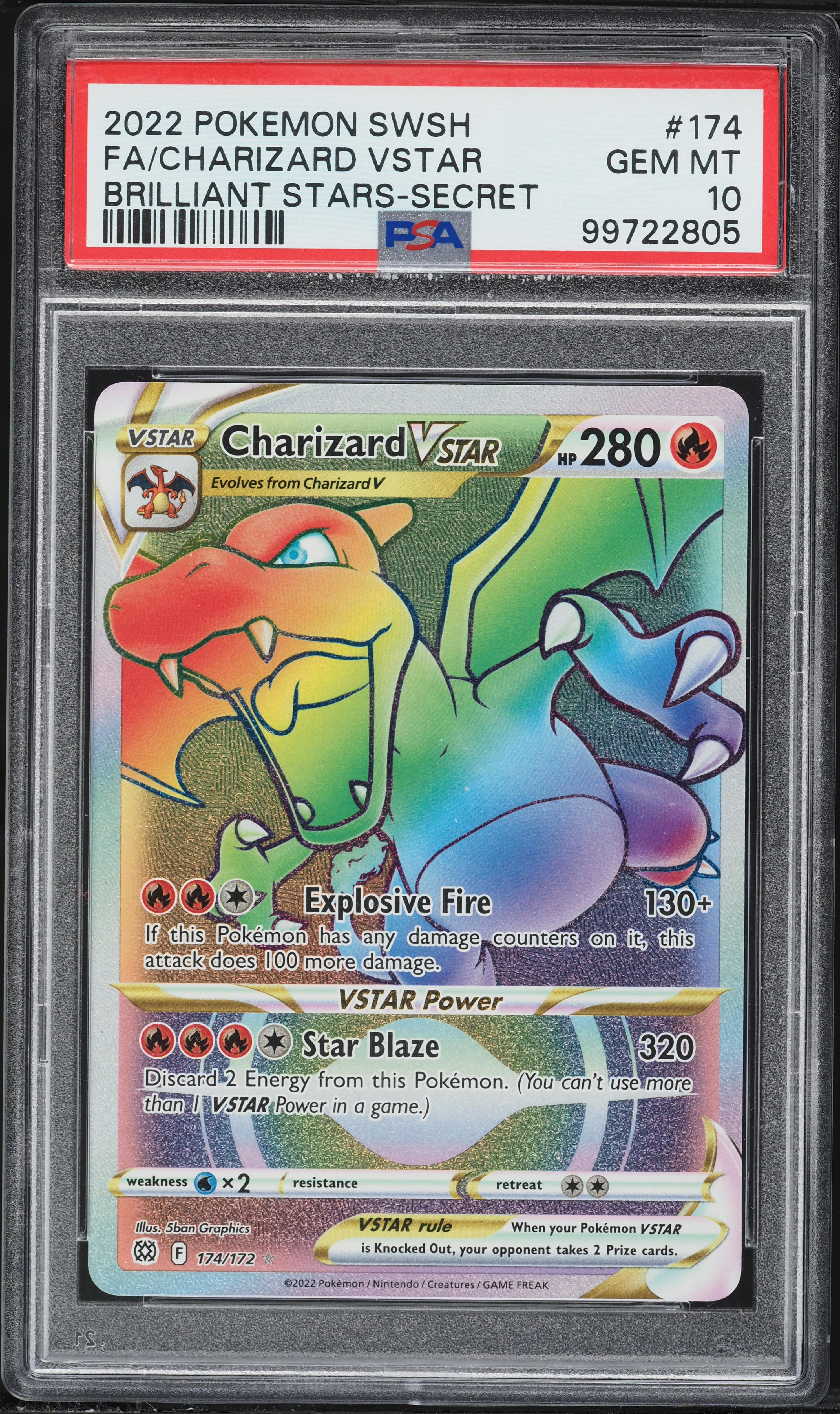 2022 Pokemon Sword & Shield Brilliant Stars Rainbow Rare Charizard