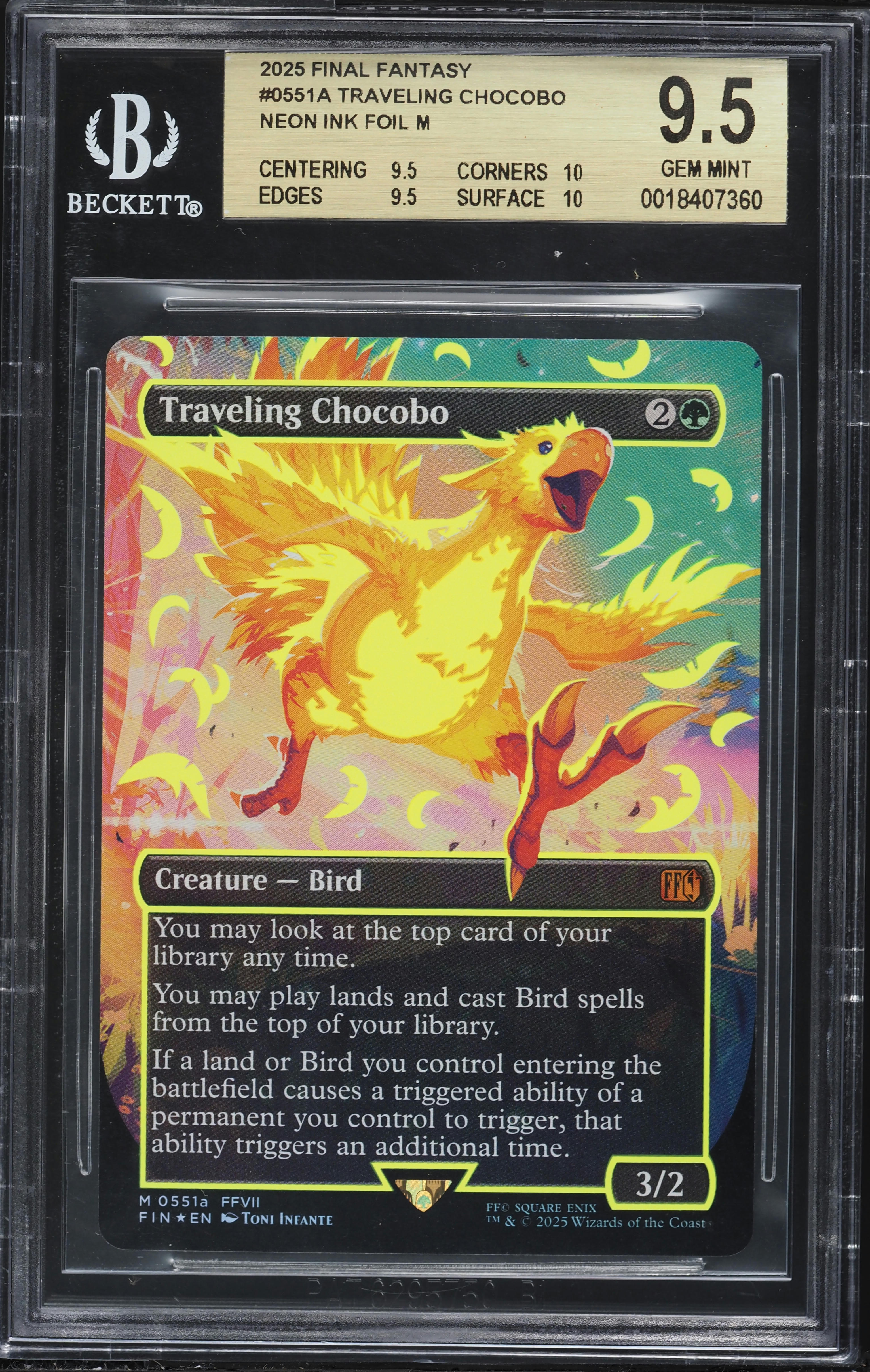 2025 MTG Final Fantasy Neon Ink Foil M Traveling Chocobo #0551A