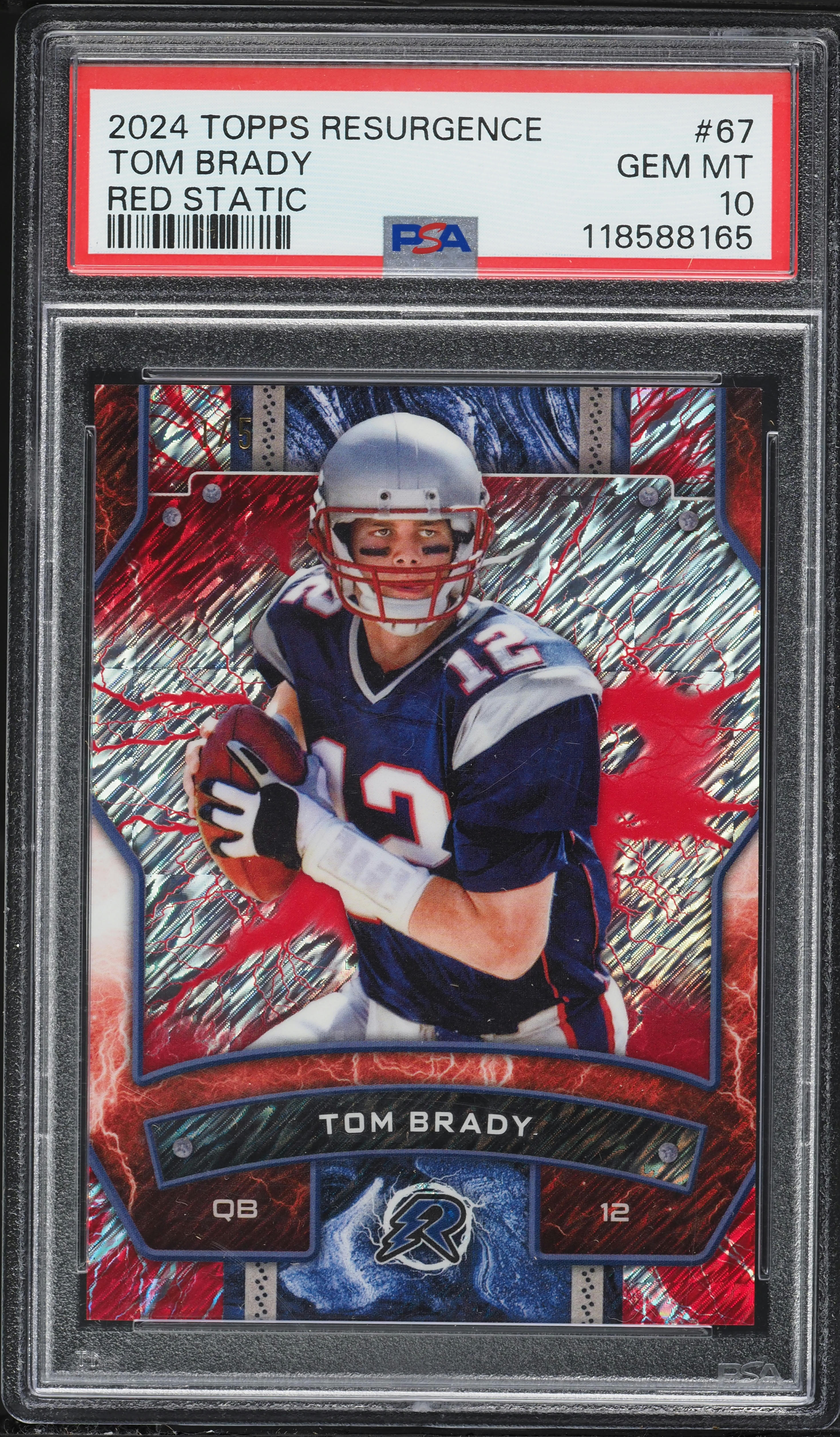 2024 Topps Resurgence Red Static Tom Brady 1/5 #67 PSA 10 GEM MINT