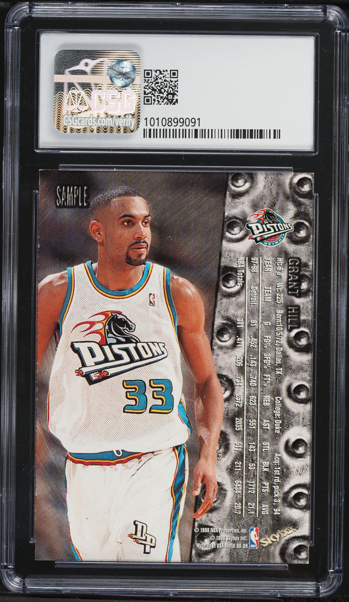 1998 Metal Universe Sample Grant Hill CSG 8.5 NM-MT+ on Fanatics