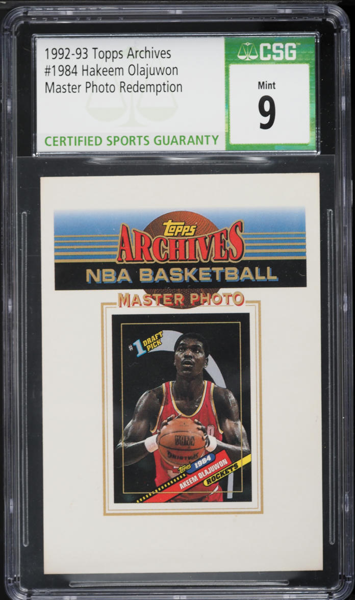 1992 Topps Archives Master Photo Redemption Hakeem Olajuwon #1984 CSG 9 MINT