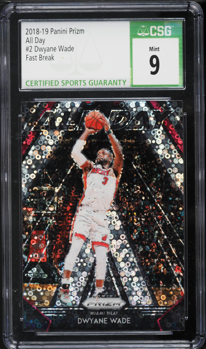 2018 Panini Prizm All Day Fast Break Dwyane Wade #2 CSG 9 MINT
