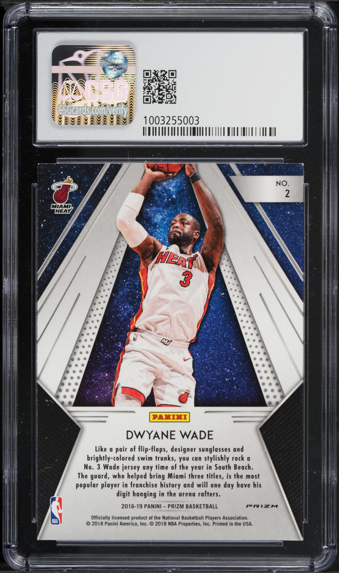 2018 Panini Prizm All Day Fast Break Dwyane Wade #2 CSG 9 MINT