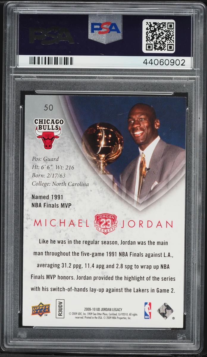 2009 Upper Deck Jordan Legacy Gold Michael Jordan #50 PSA 8 NM-MT