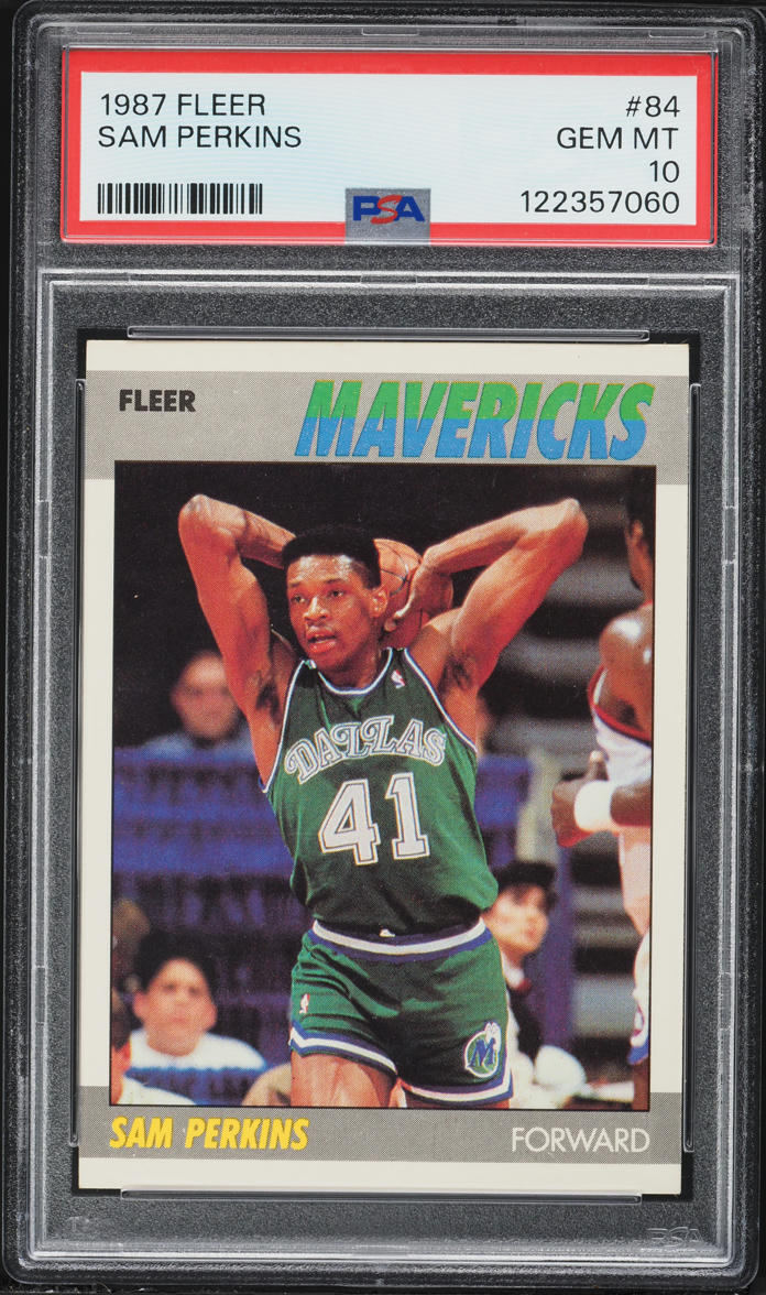 1987 Fleer Basketball Sam Perkins #84 PSA 10 GEM MINT