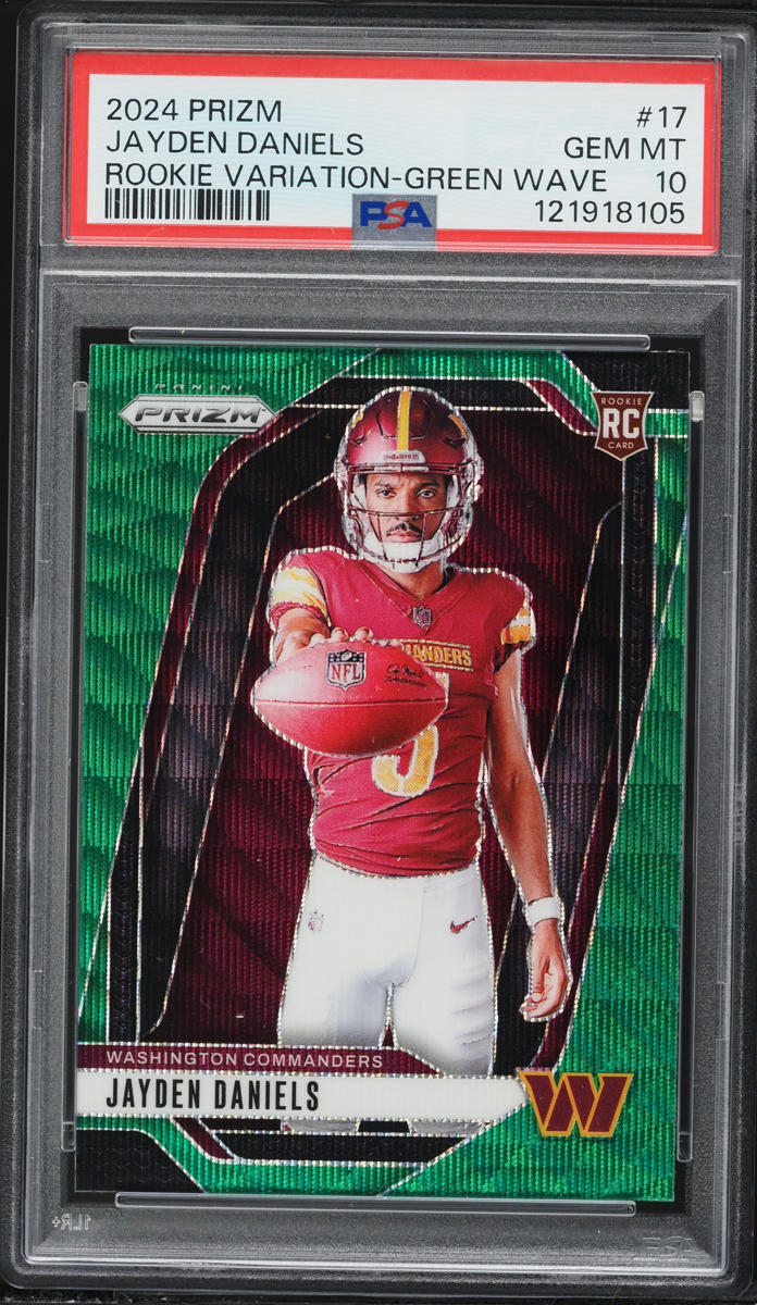 2024 Panini Prizm Variation Green Wave Jayden Daniels ROOKIE #17 PSA 10 GEM MINT