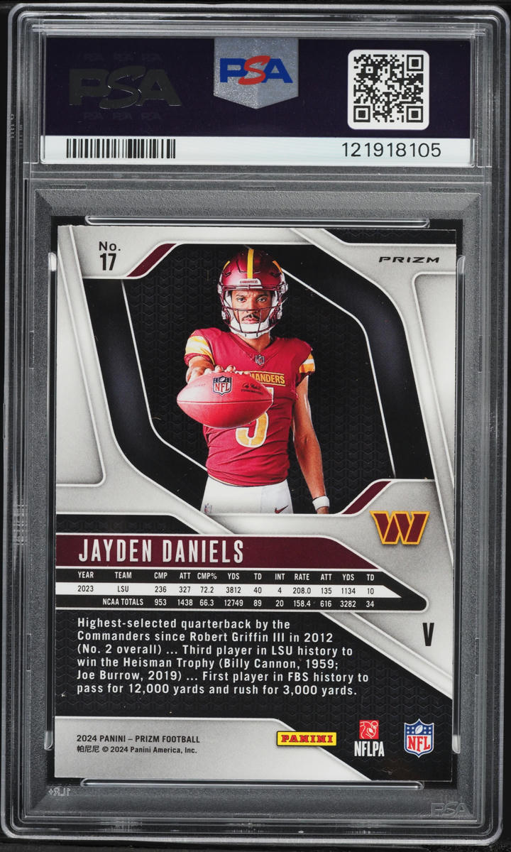 2024 Panini Prizm Variation Green Wave Jayden Daniels ROOKIE #17 PSA 10 GEM MINT