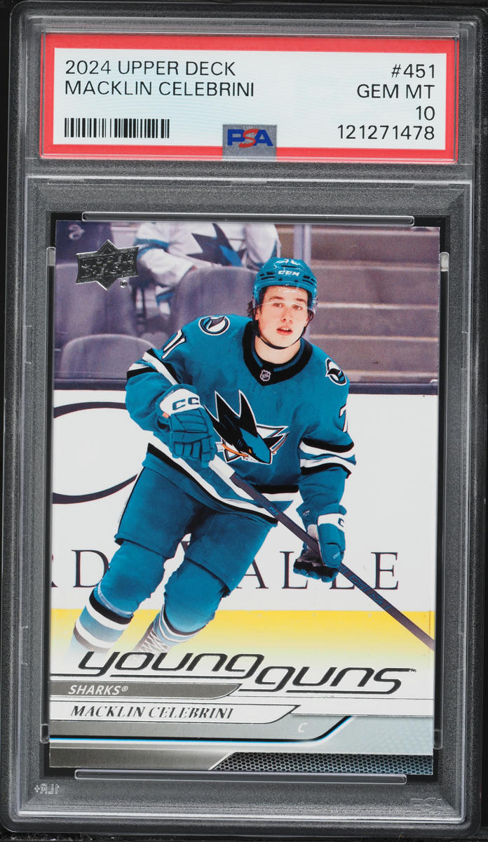 2024 Upper Deck Young Guns Macklin Celebrini ROOKIE #451 PSA 10 GEM MINT