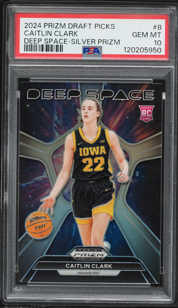 2024 Panini Prizm Draft Picks Deep Space Silver Caitlin Clark ROOKIE #8 PSA 10 GEM MINT