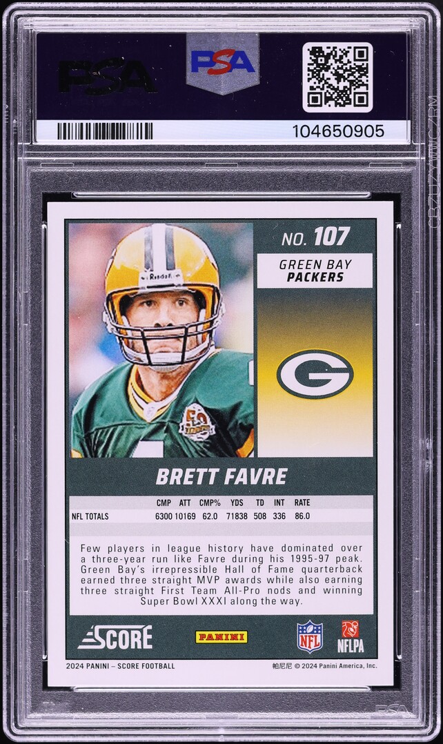 2024 Score Extraterrestrial Brett Favre #107 PSA 10 GEM MINT