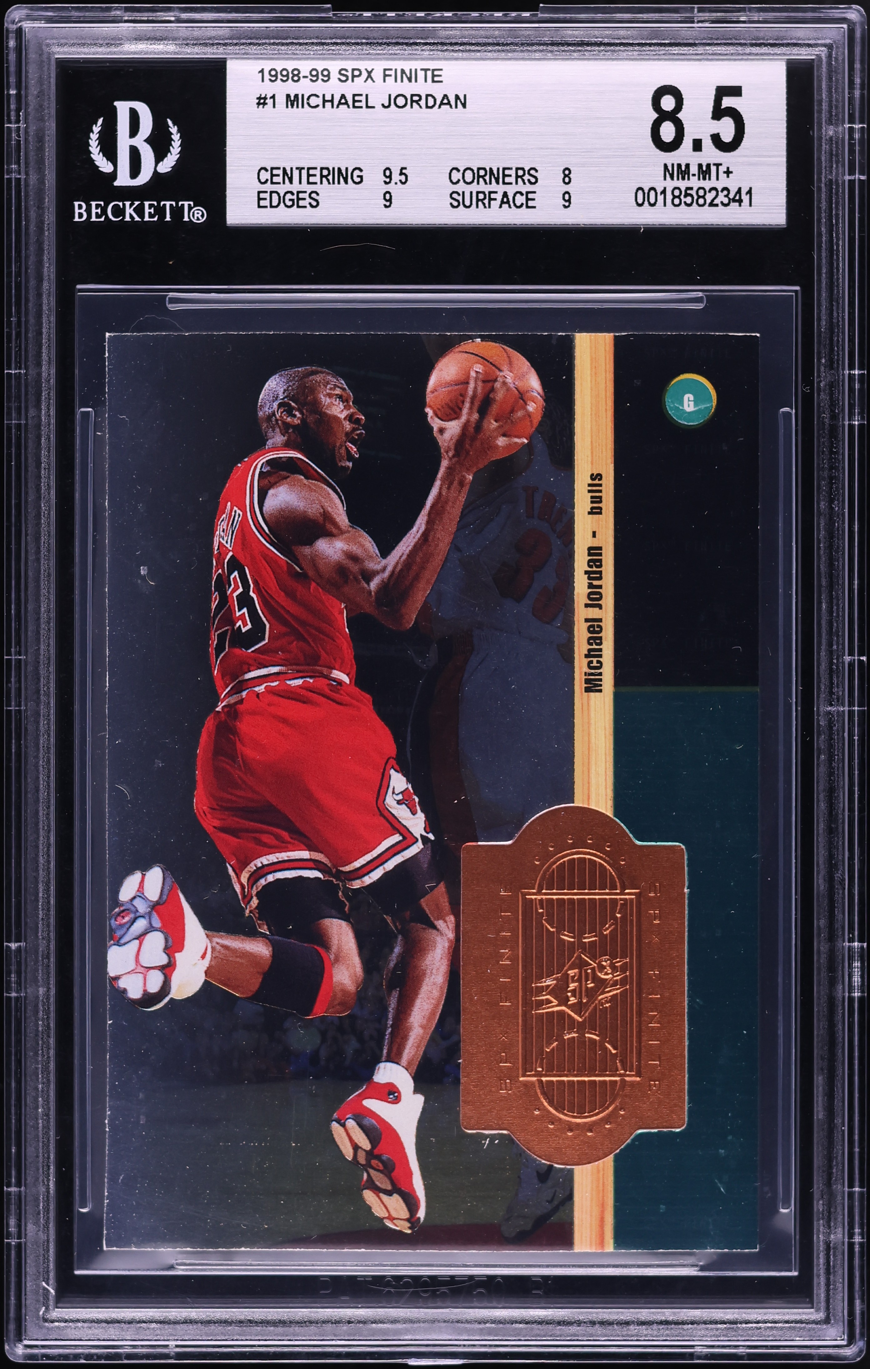 1998 SPx Finite Michael Jordan /10000 #1 BGS 8.5 NM-MT+ on 