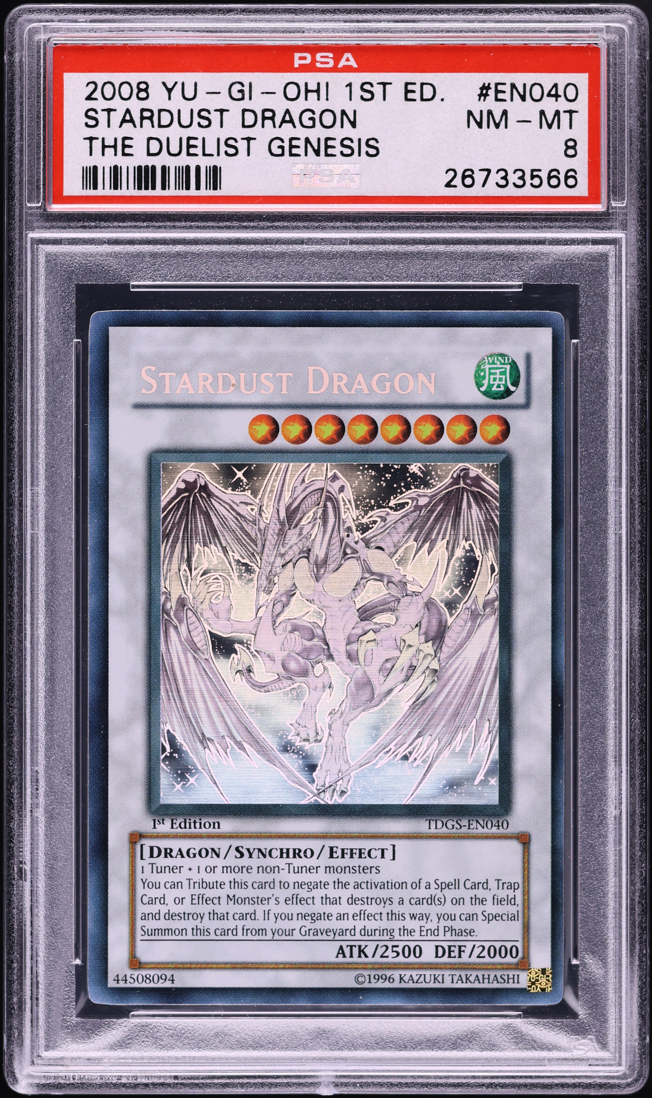 2008 Yu-Gi-Oh! The Duelist Genesis 1st Ed Stardust Dragon #TDGS