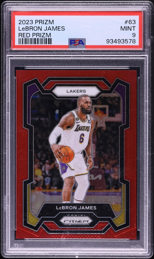 2023 Panini Prizm Red LeBron James /299 #63 PSA 9 MINT