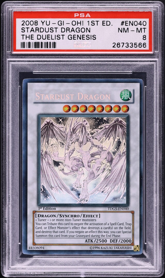 yugioh cards stardust dragon 2008 Yu-Gi-Oh! The Duelist Genesis 1st Ed #TDGS-EN040 PSA 8 NM-MT on Fanatics Collect You Will Receive The 1st Edition Version Of This Card. YuGiOh 25th Stardust Secret -