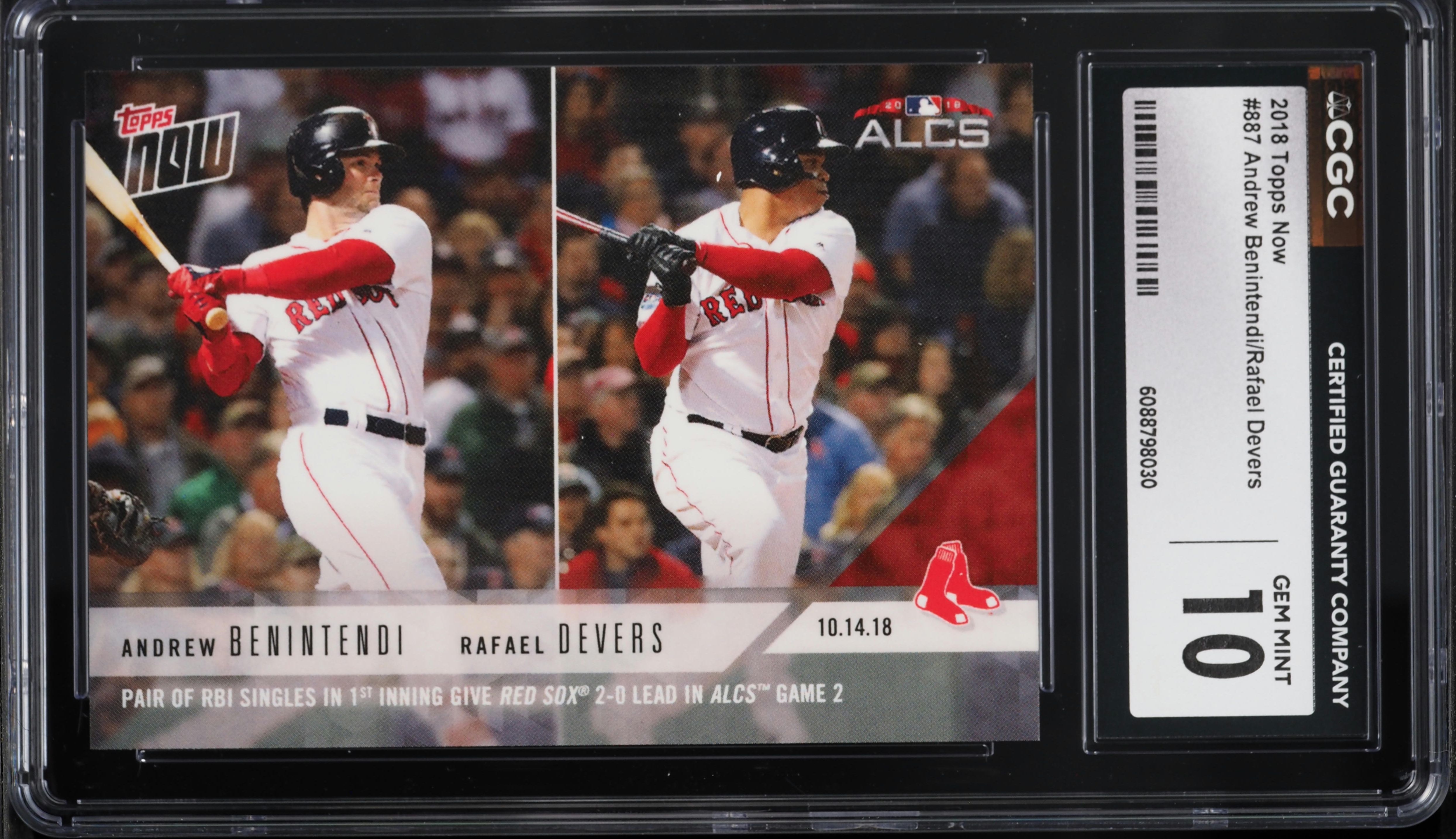 2018 Topps Now Andrew Benintendi Rafael Devers #887 CGC 10 GEM