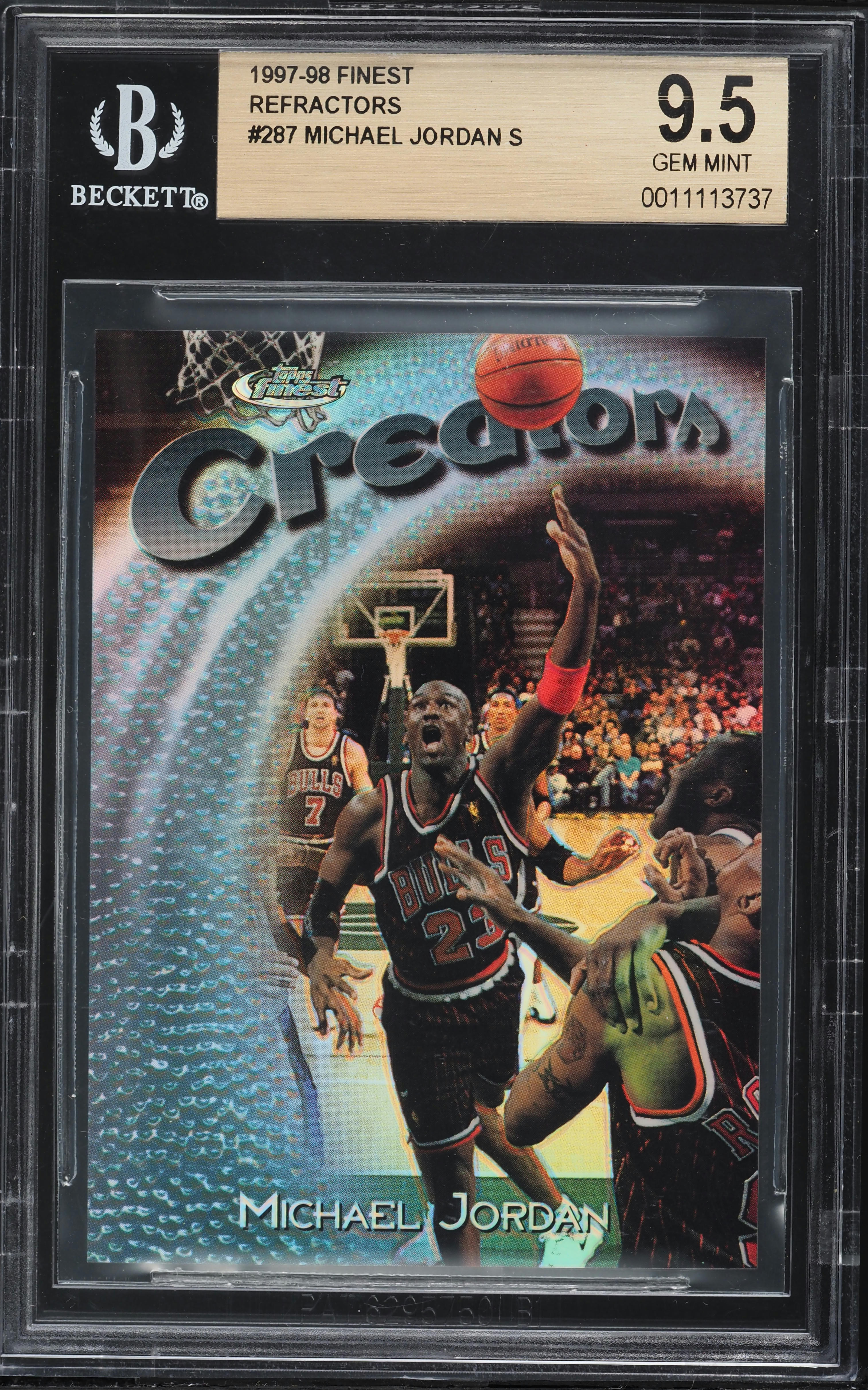 1997 Finest Refractor Michael Jordan /1090 #287 BGS 9.5 GEM MINT