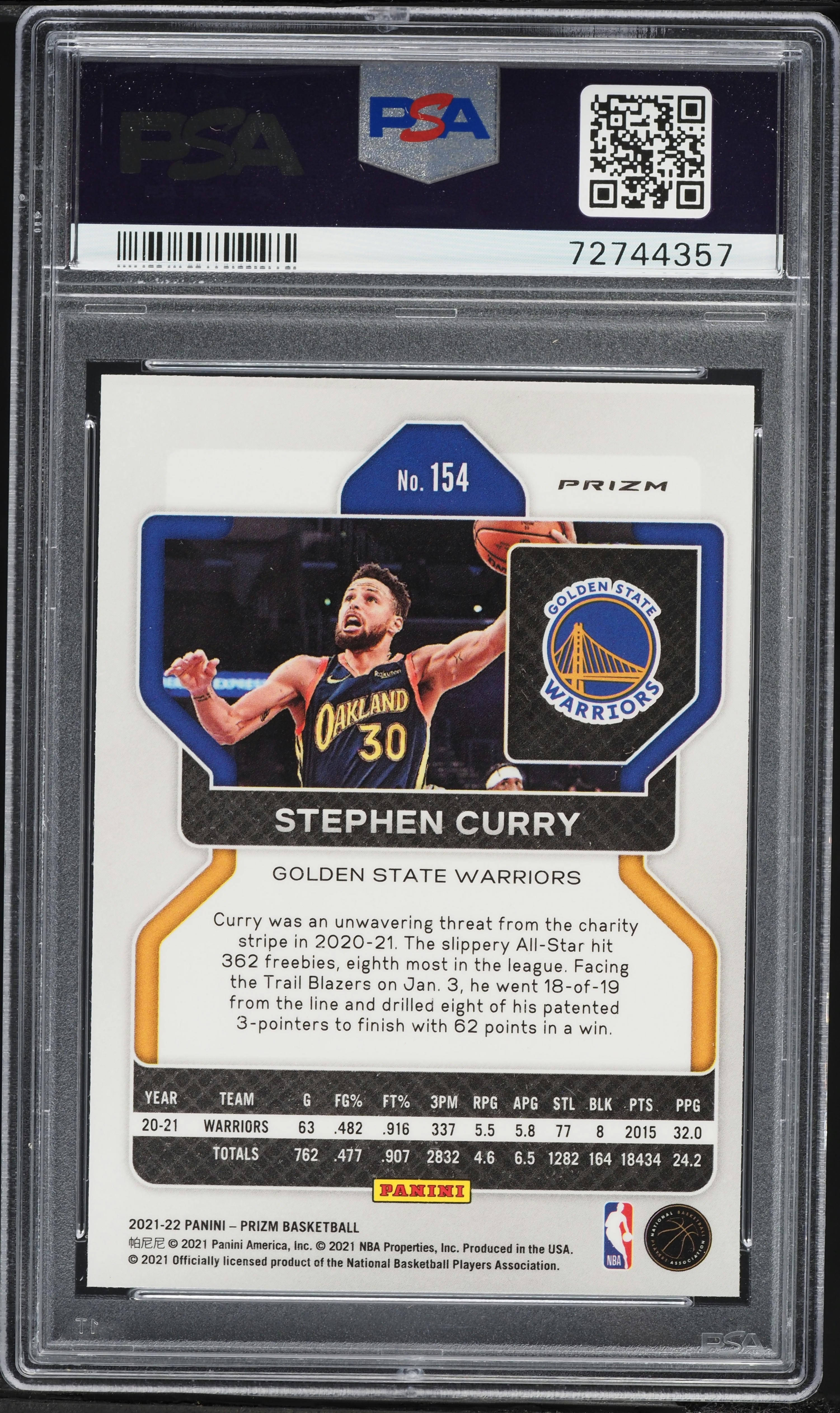 その他 2021 Stephen Curry Prizm 75th PSA 9 2021 Prizm NBA 75th Stephen Curry PSA 9