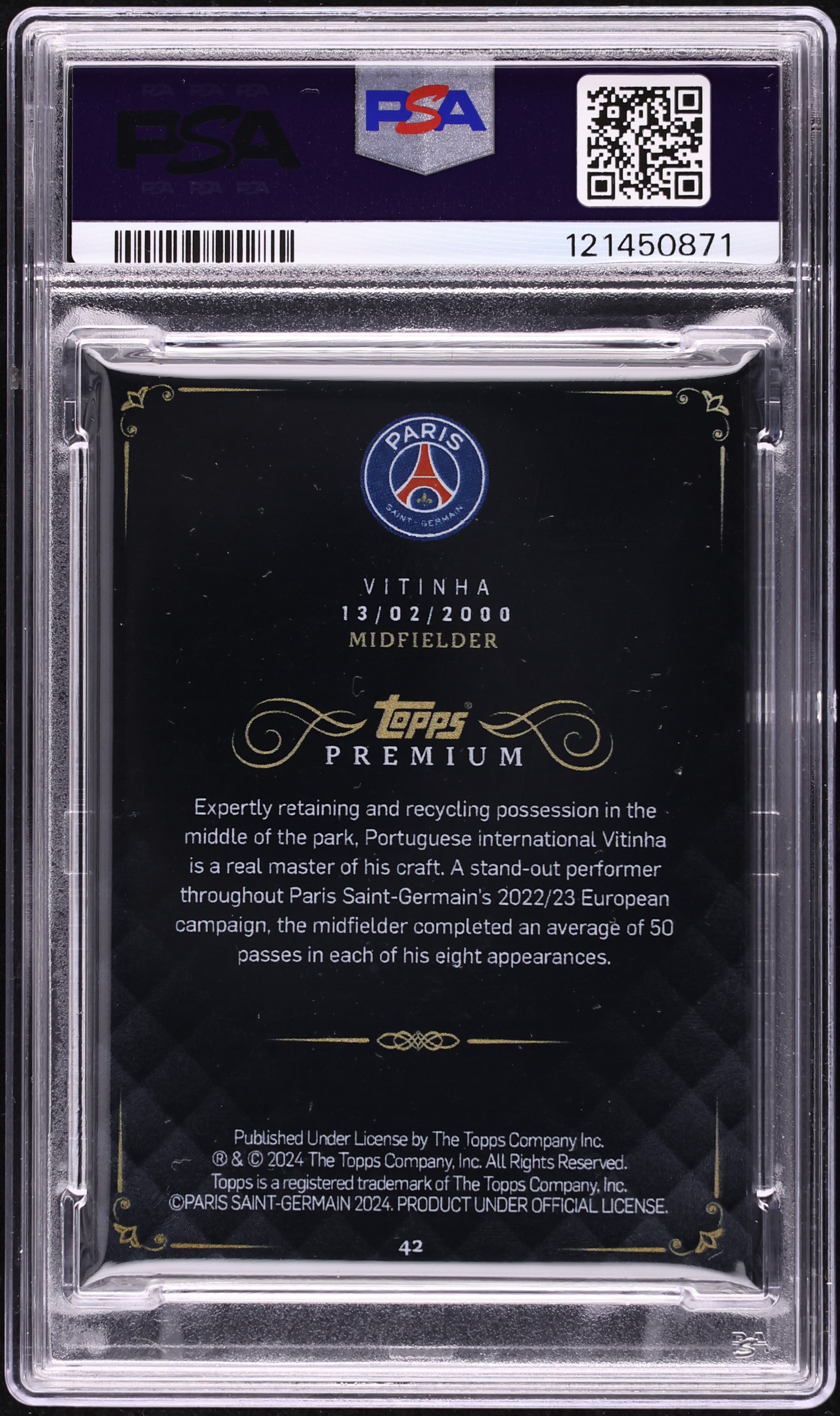 TOPPS PSG OFFICIAL Team Set Paris Saint Germain 2022-23 Gold Drip