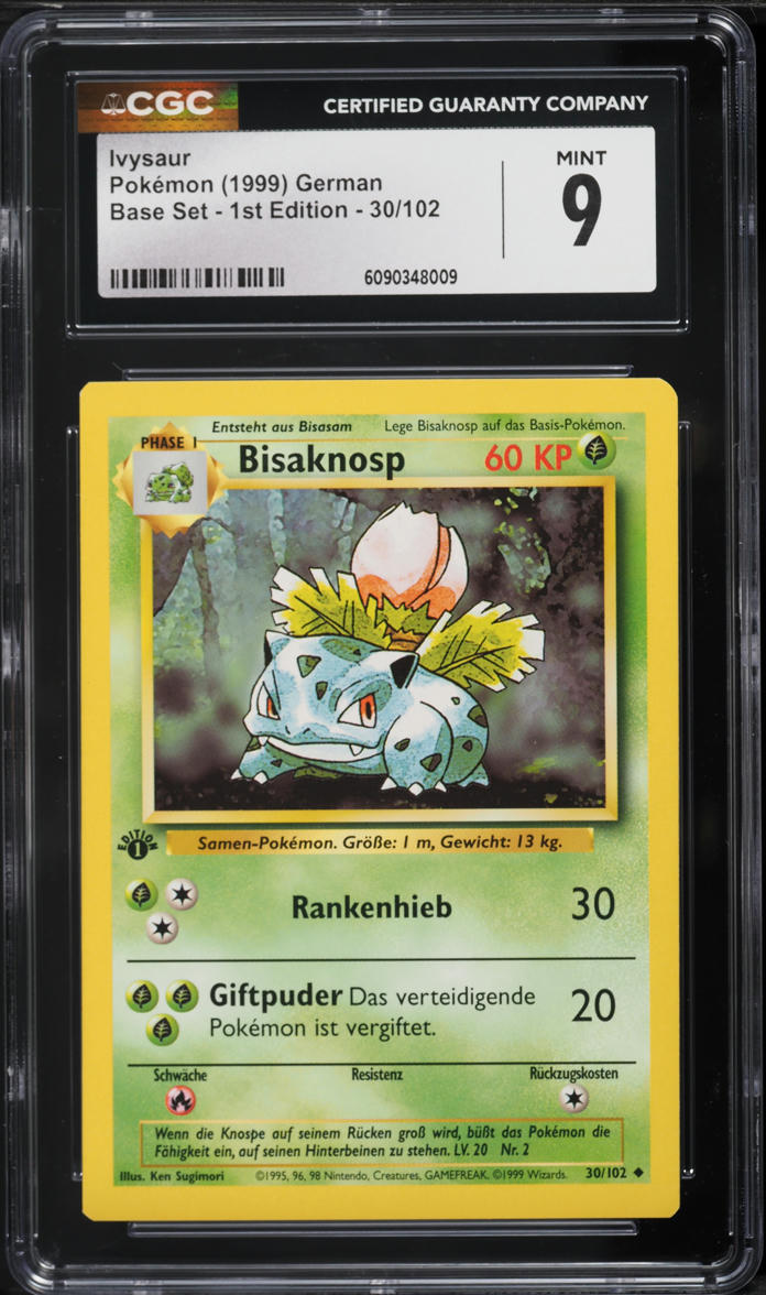 1999 Pokemon German Base Set 1st Edition Ivysaur #30 CGC 9 MINT