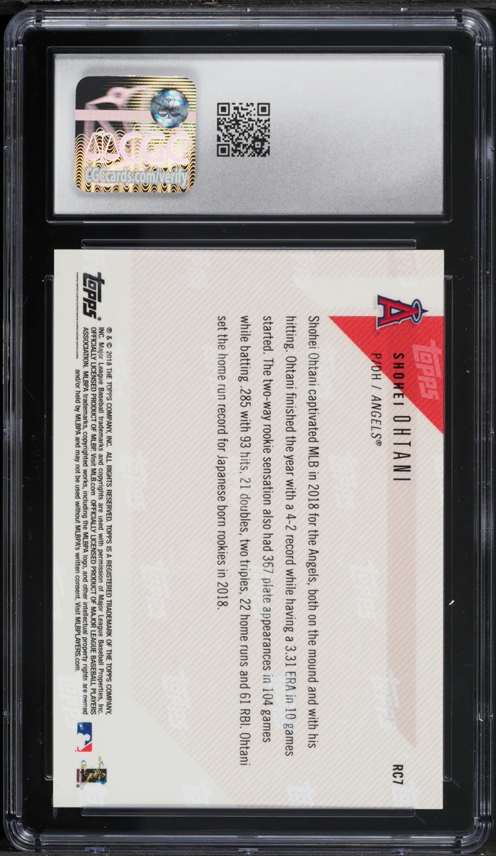2018 Topps Now Off-Season All-Star Rookie Team Shohei Ohtani ROOKIE #RC7 CGC 10 GEM MINT