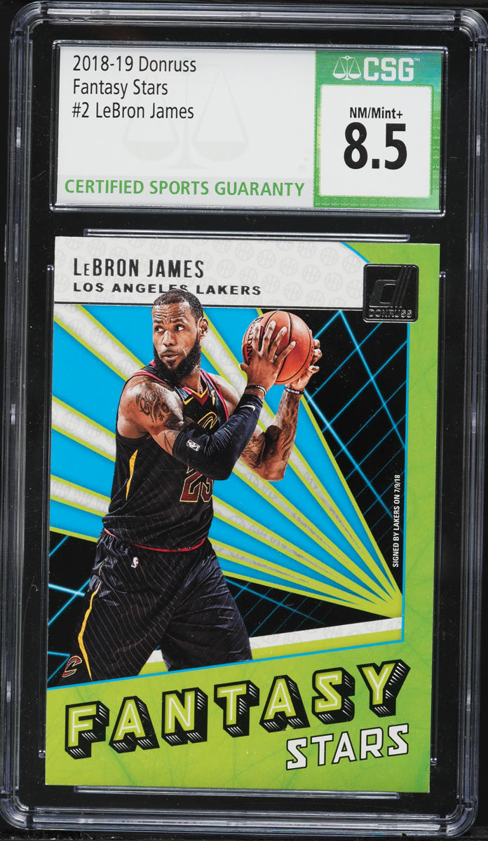 2018 Donruss Fantasy Stars LeBron James #2 CSG 8.5 NM-MT+ on  display picture 1