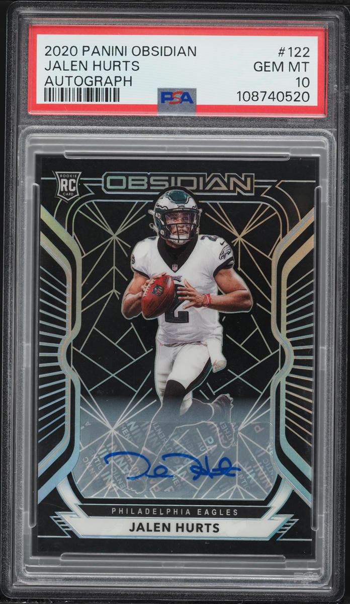 2020 Panini Obsidian Jalen Hurts ROOKIE AUTO /150 #122 PSA 10 GEM MINT