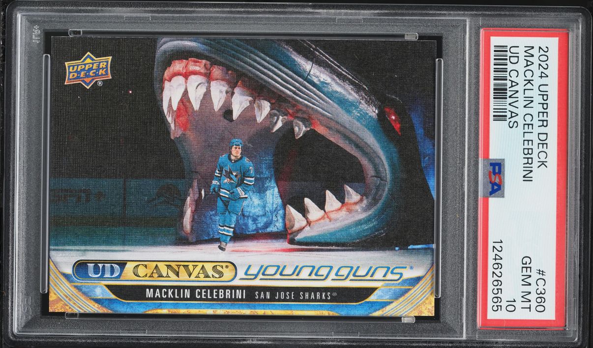 2024 Upper Deck UD Canvas Young Guns Macklin Celebrini ROOKIE #C360 PSA 10 GEM MINT