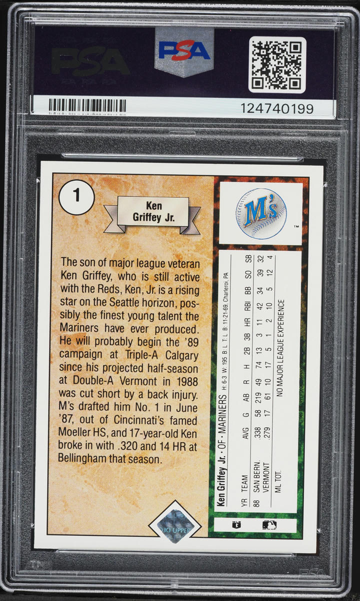 1989 Upper Deck Star Ken Griffey Jr. ROOKIE #1 PSA 9 MINT
