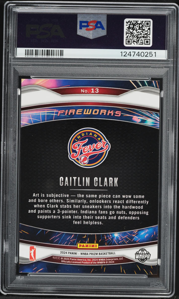 2024 Panini Prizm WNBA Fireworks Caitlin Clark ROOKIE #13 PSA 10 GEM MINT
