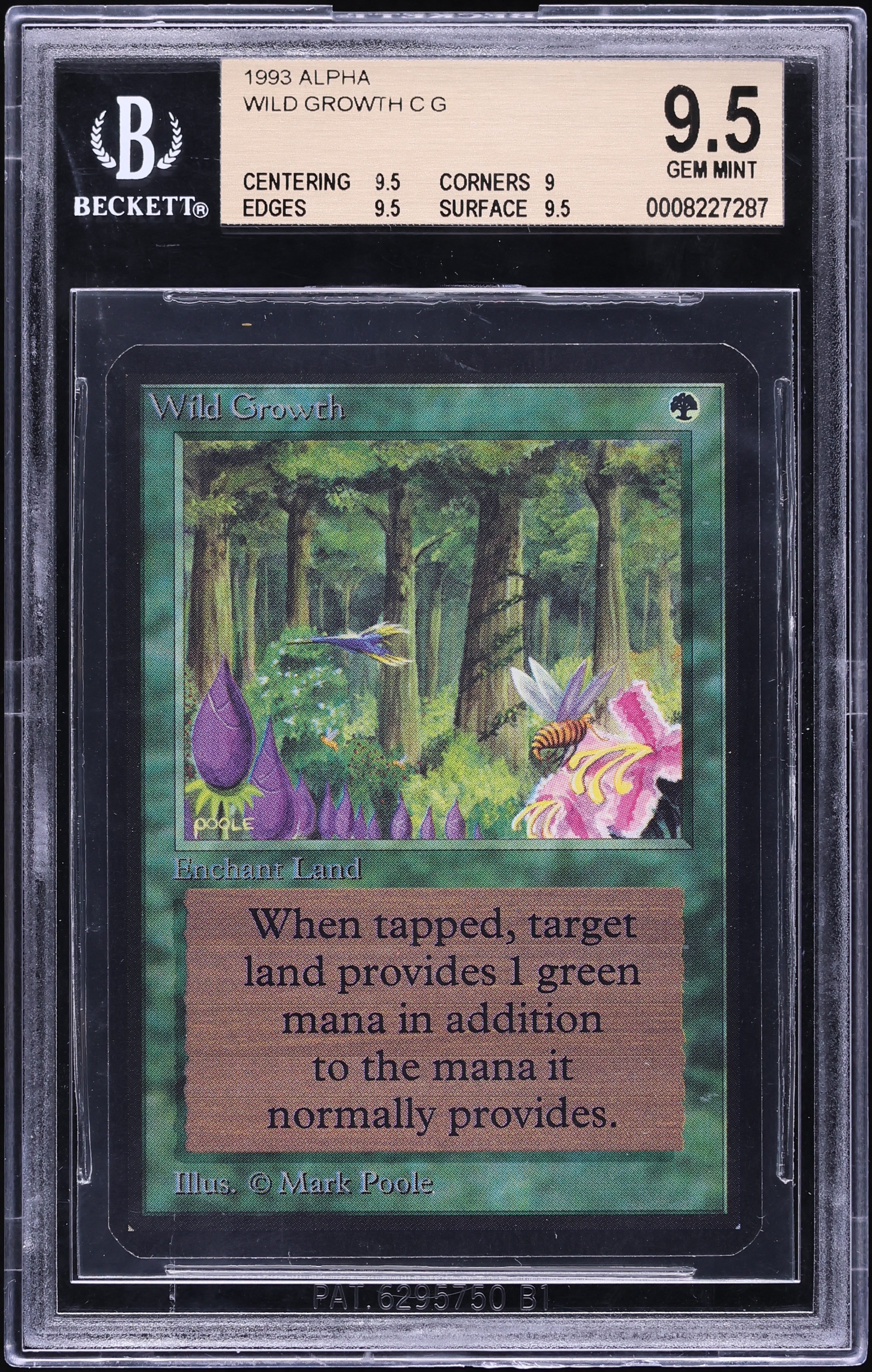 1993 Magic The Gathering MTG Alpha Wild Growth BGS 9.5 MINT+ on