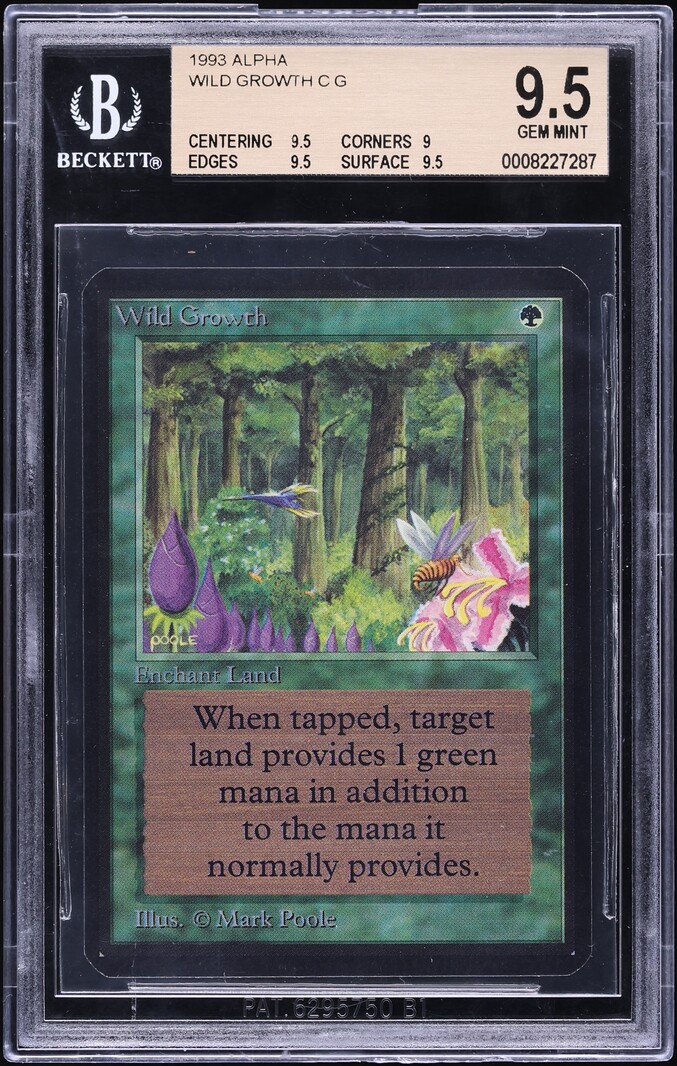 1993 Magic The Gathering MTG Alpha Wild Growth BGS 9.5 MINT+ on
