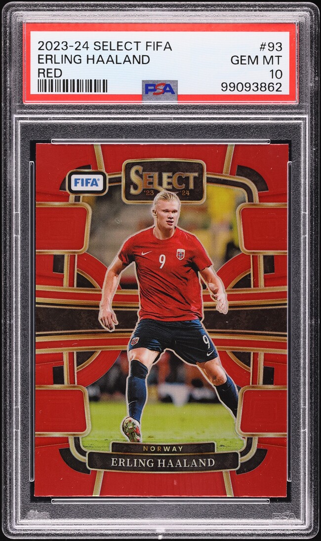 2023 Select Terrace FIFA Red Erling Haaland #93 PSA 10 GEM MINT on