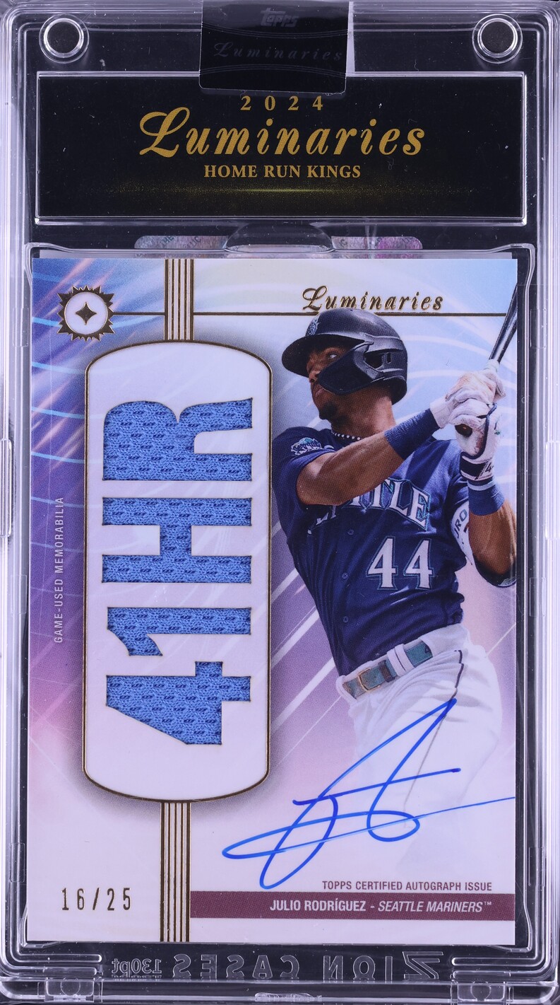 2024 Topps Luminaries Home Run Kings Julio Rodriguez PATCH AUTO /25 #HRKAR-JRO CGC AUTH
