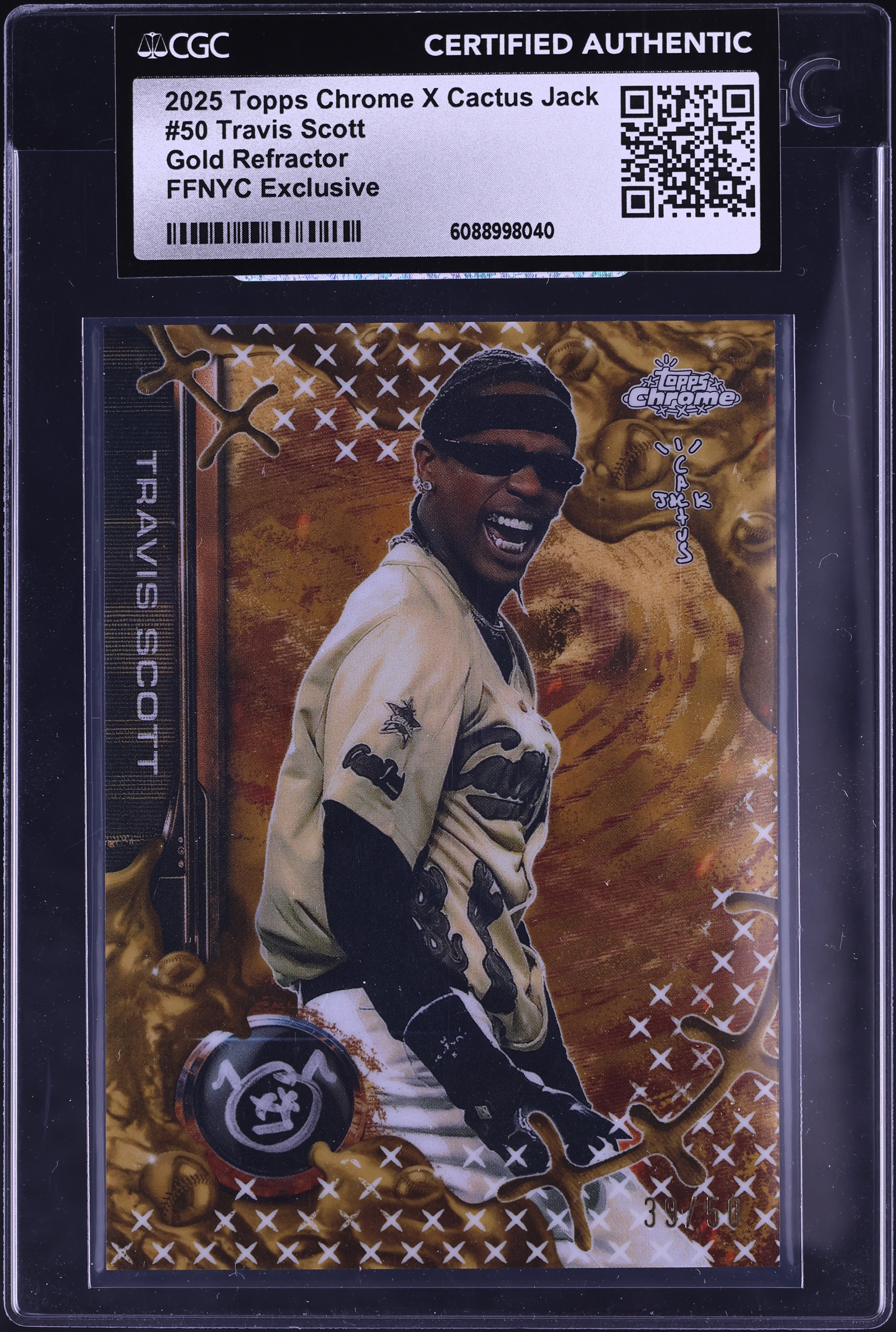 2025 Topps Chrome X Cactus Jack Gold Refractor FFNYC Exclusive