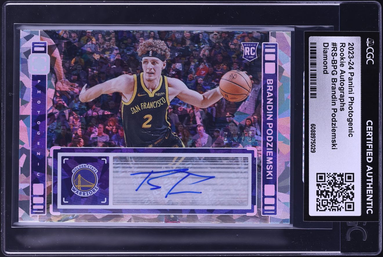 2023 Panini Photogenic Diamond Brandin Podziemski ROOKIE AUTO /75 #RS-BPG CGC AUTH