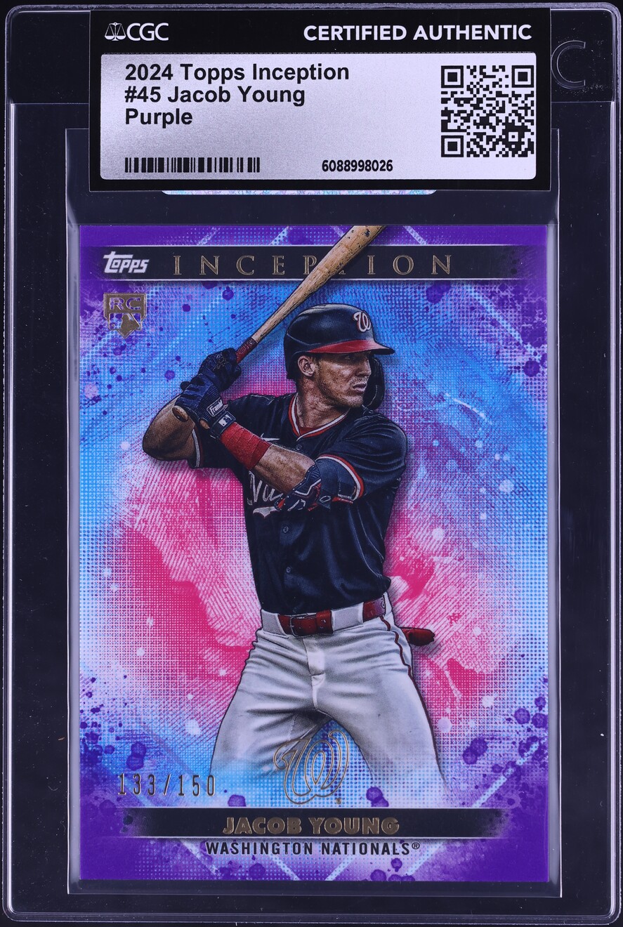 2024 Topps Inception Purple Jacob Young ROOKIE /150 #45 CGC AUTH