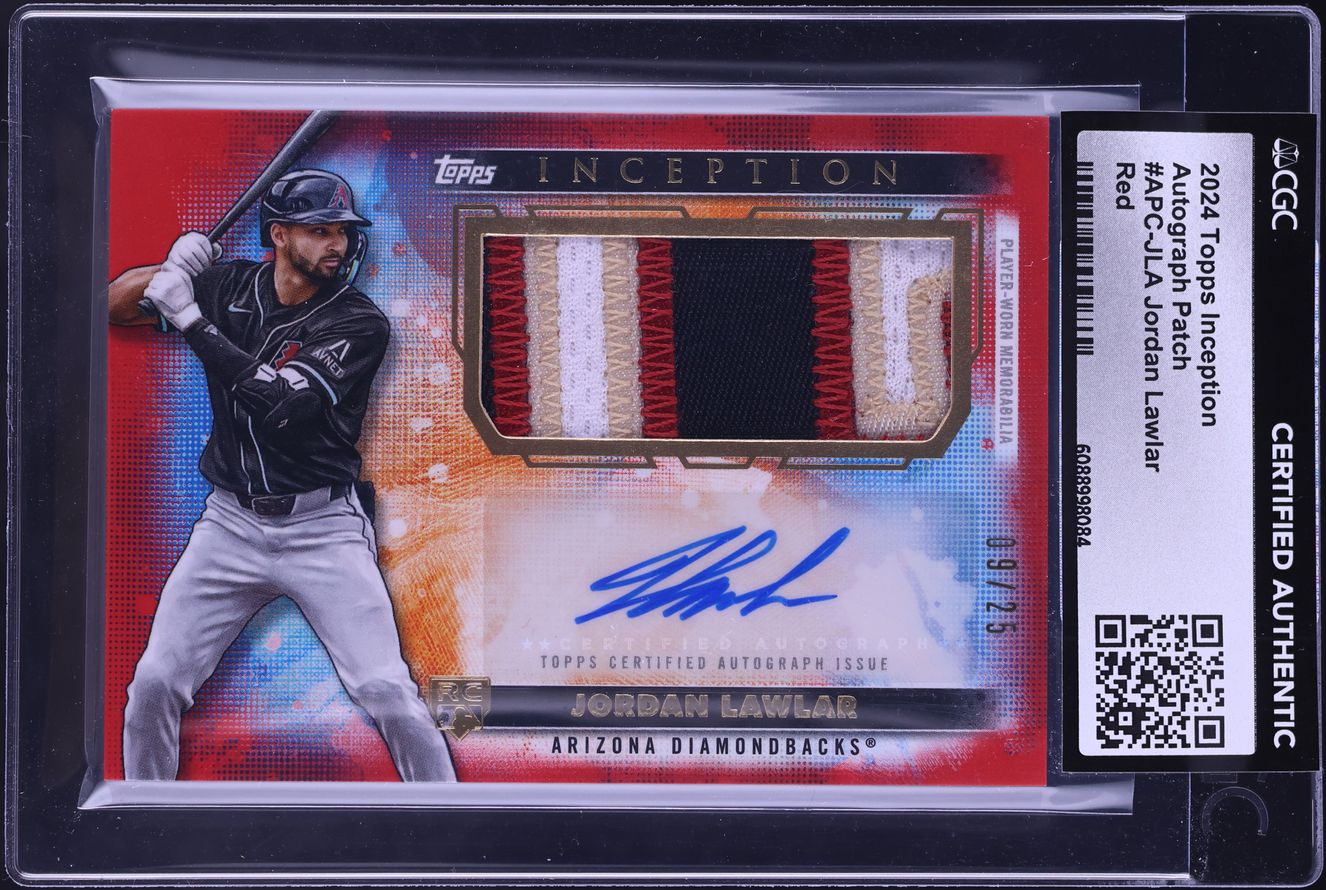 2024 Topps Inception Red Jordan Lawlar ROOKIE PATCH AUTO /25 #APC-JLA CGC AUTH