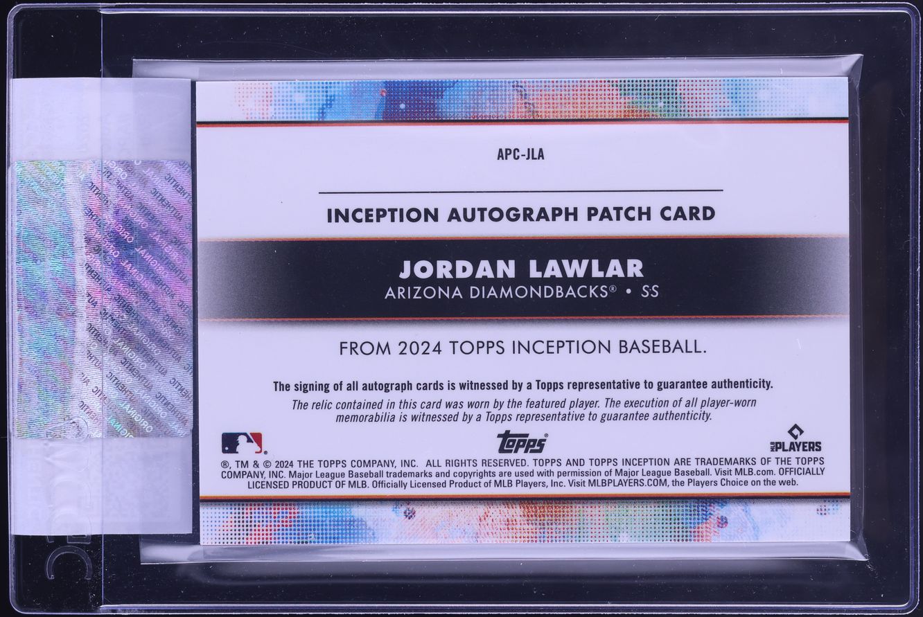 2024 Topps Inception Red Jordan Lawlar ROOKIE PATCH AUTO /25 #APC-JLA CGC AUTH