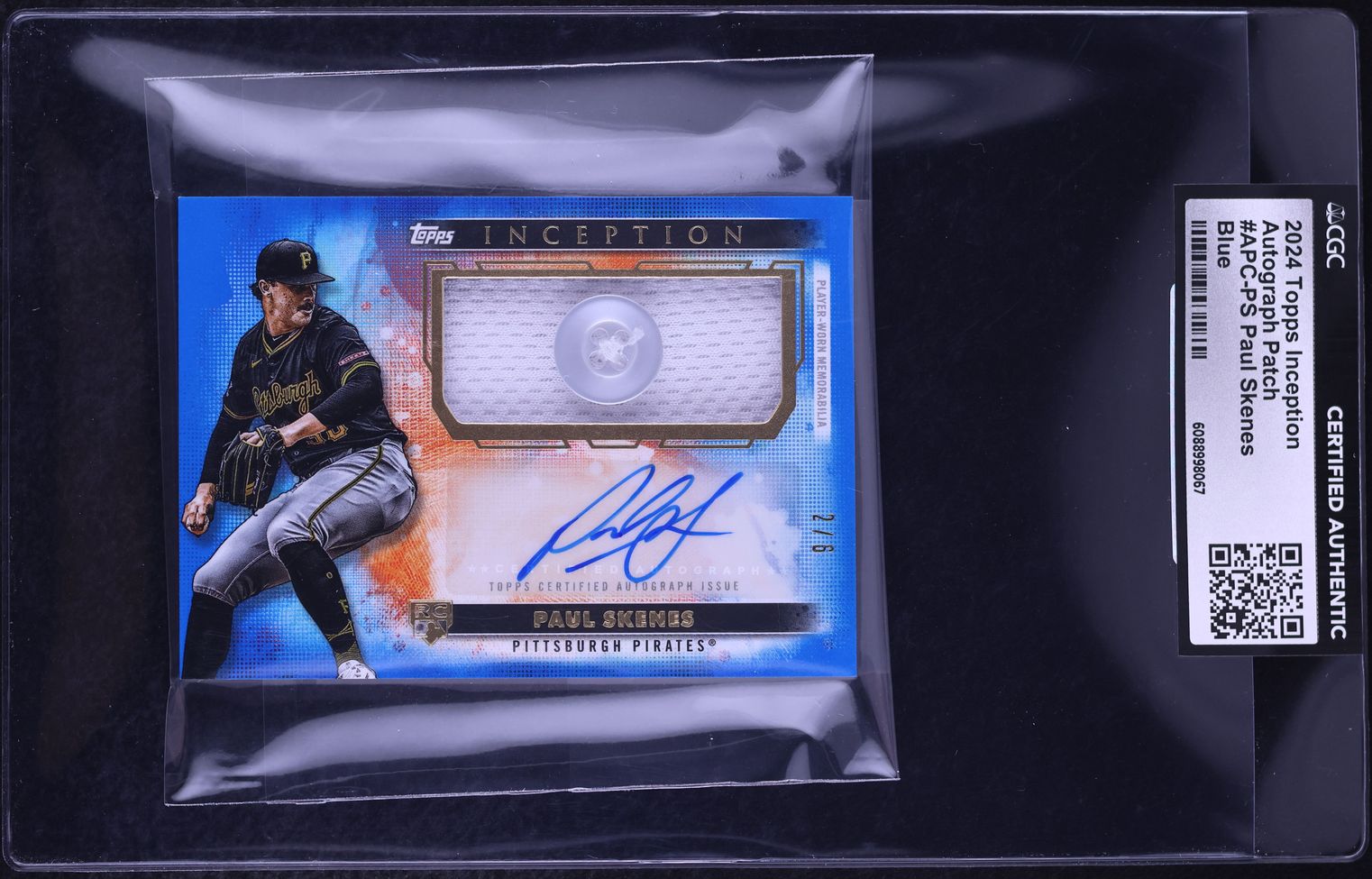 2024 Topps Inception Blue Paul Skenes ROOKIE PATCH AUTO /6 #APC-PS 